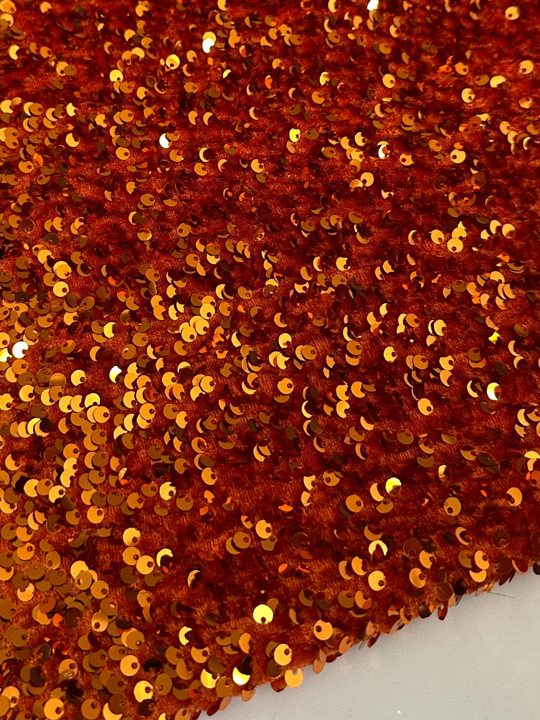 Burnt Orange Sequin on Velvet - Image 5