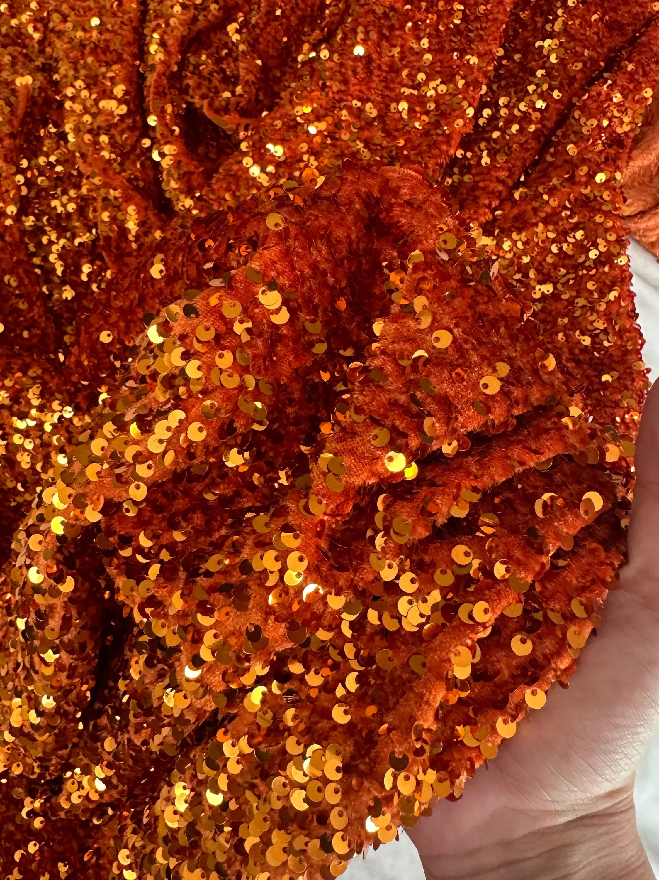 Burnt Orange Sequin on Velvet - Image 8