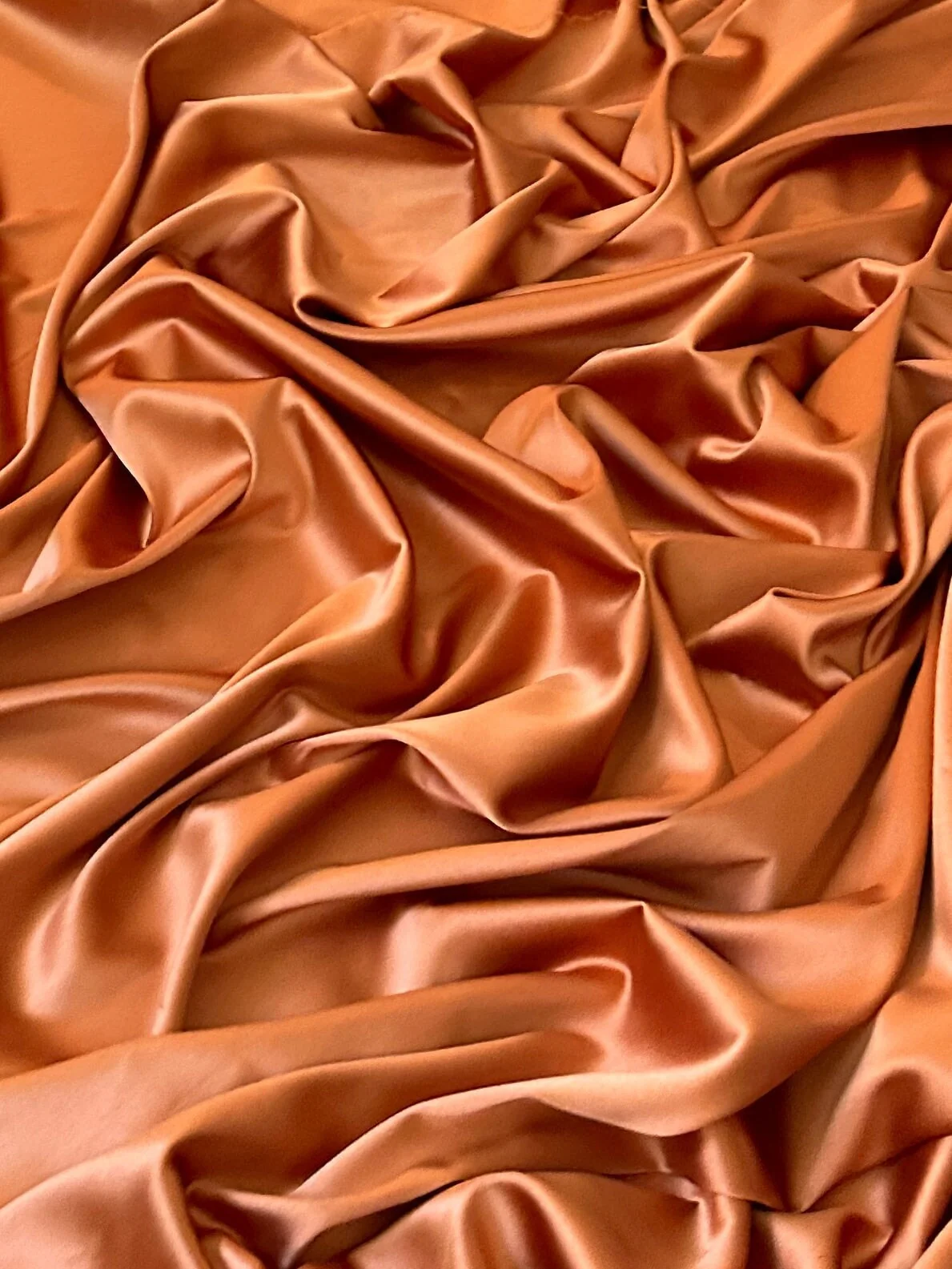 Burnt Orange Stretch Crepe Back Satin