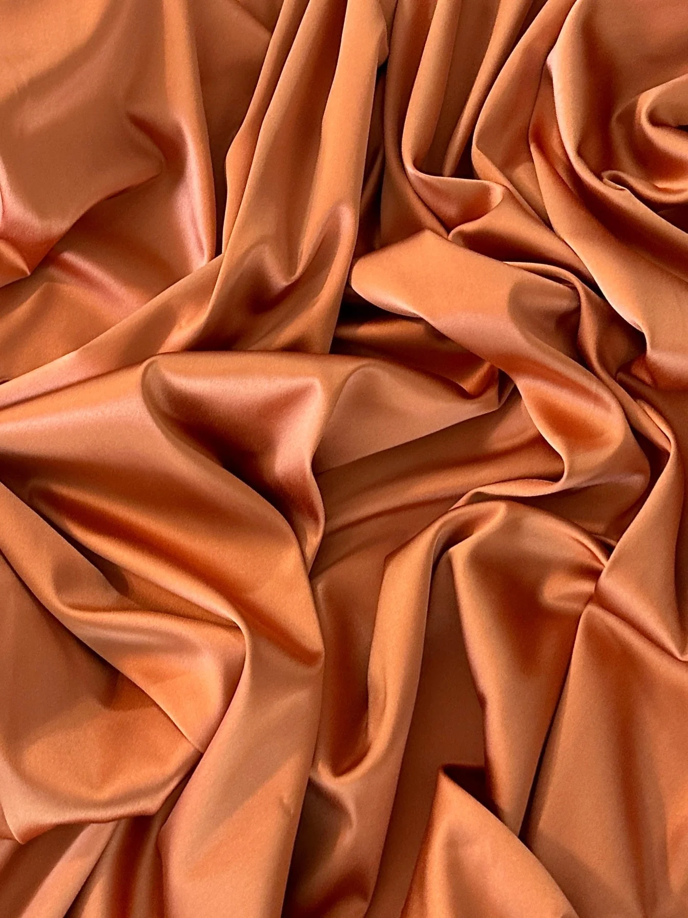 Burnt Orange Stretch Crepe Back Satin - Image 2