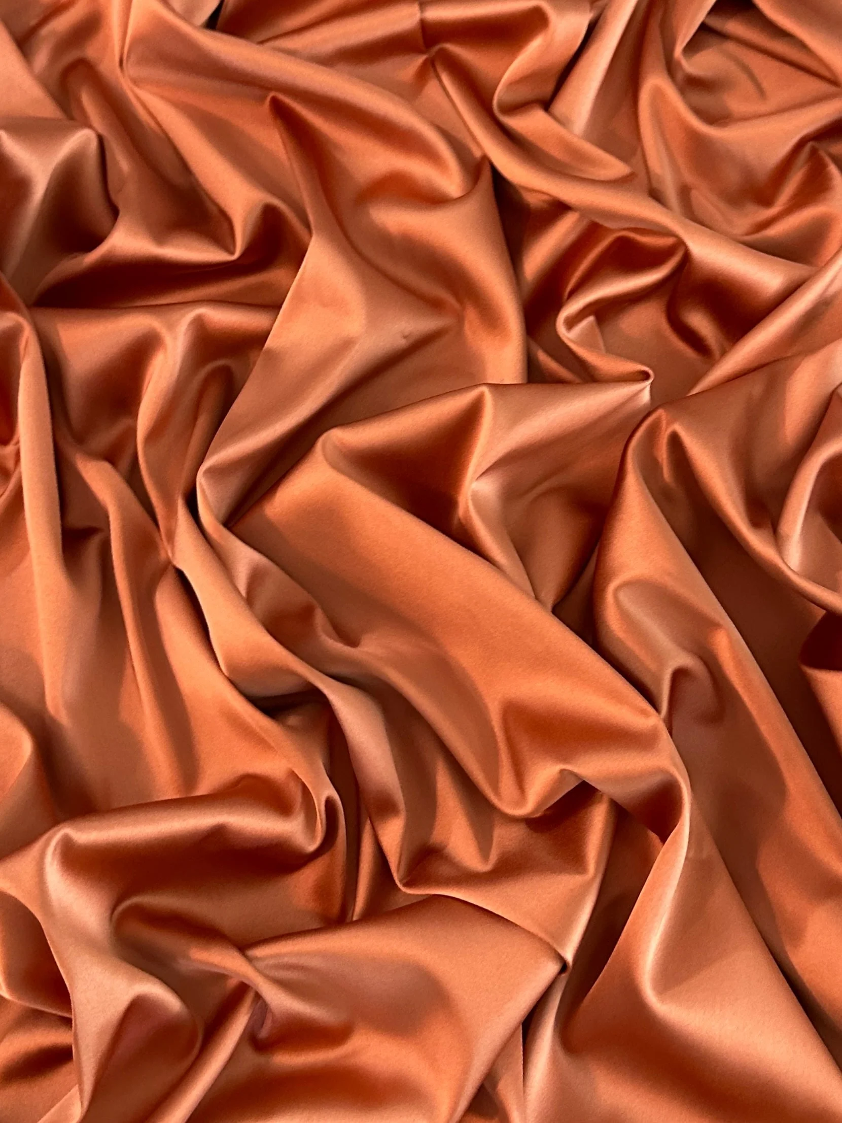 Burnt Orange Stretch Crepe Back Satin - Image 3
