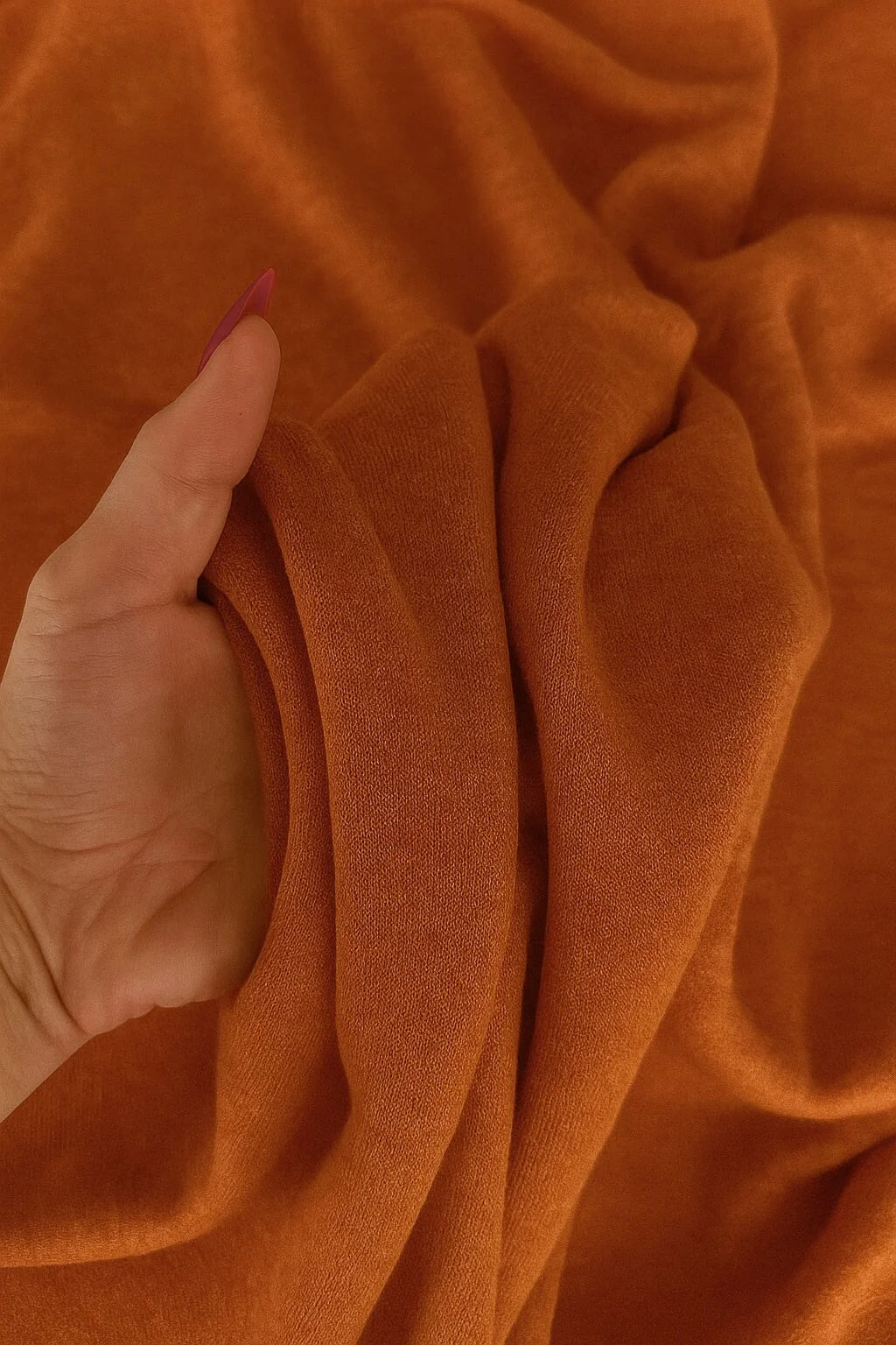Burnt Orange Ultra Soft Faux Cashmere - Image 2