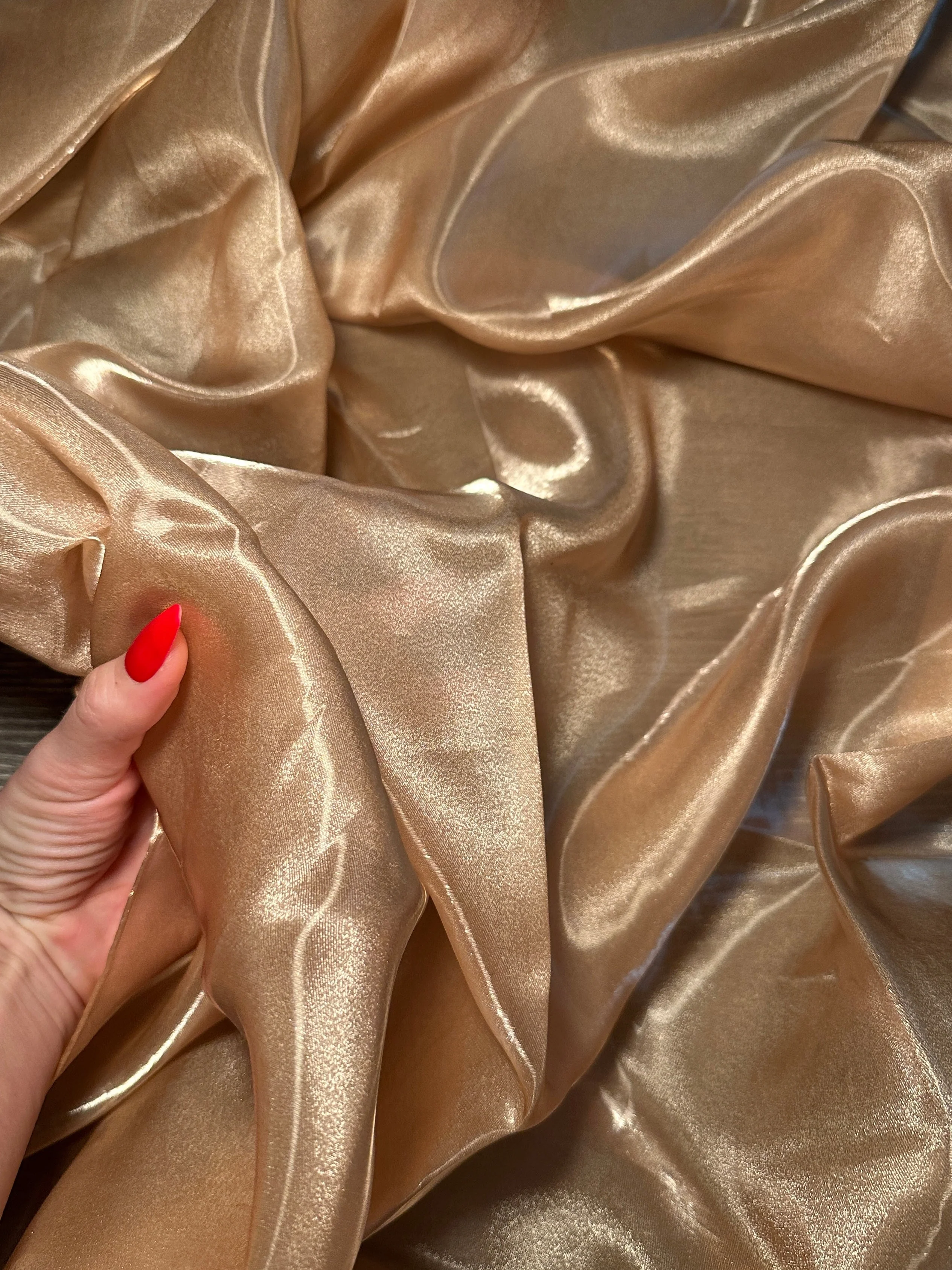 Caramel Gold Liquid Shimmery Organza - Image 5