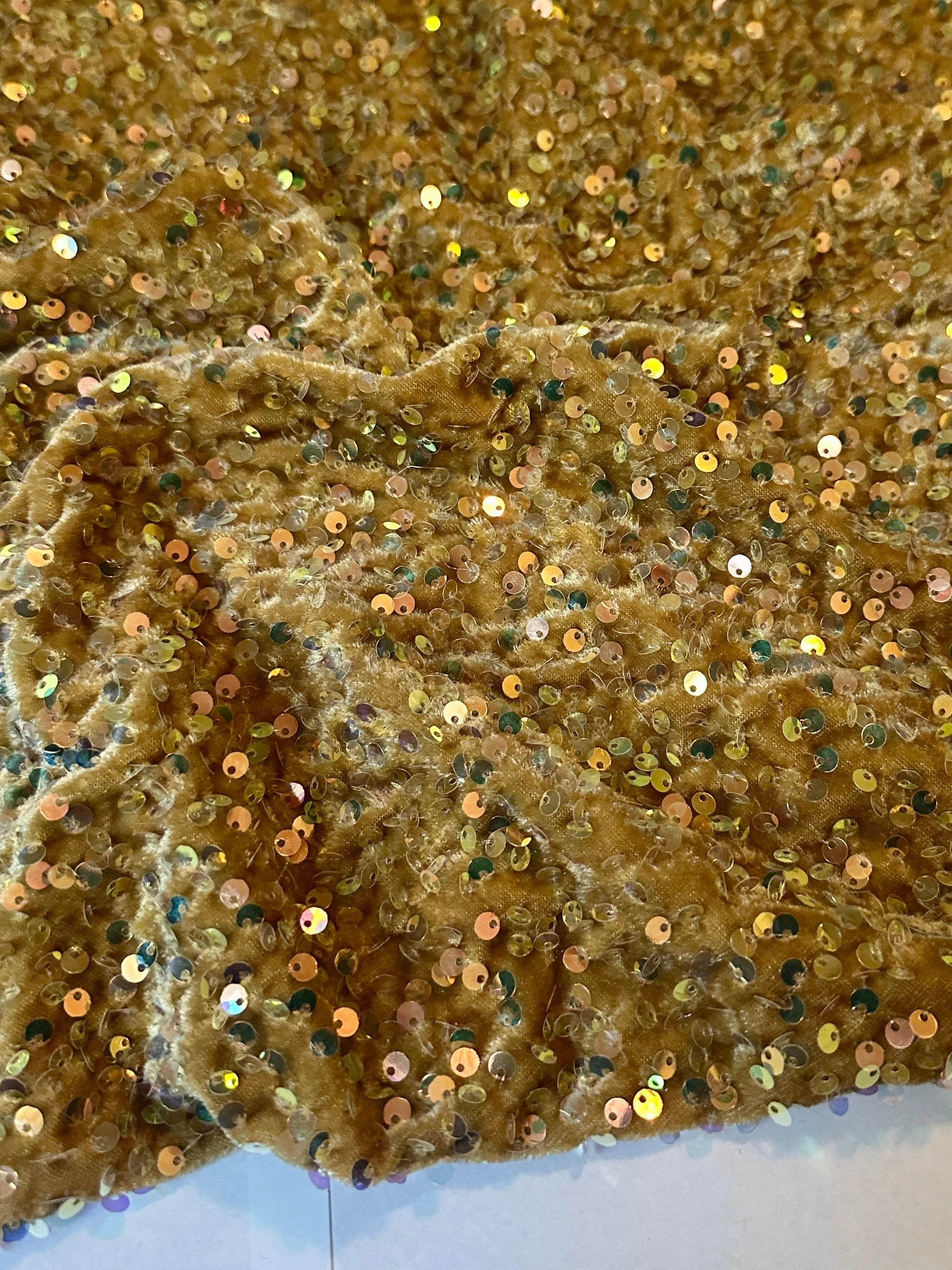 Caramel Gold Sequins Velvet - Image 2