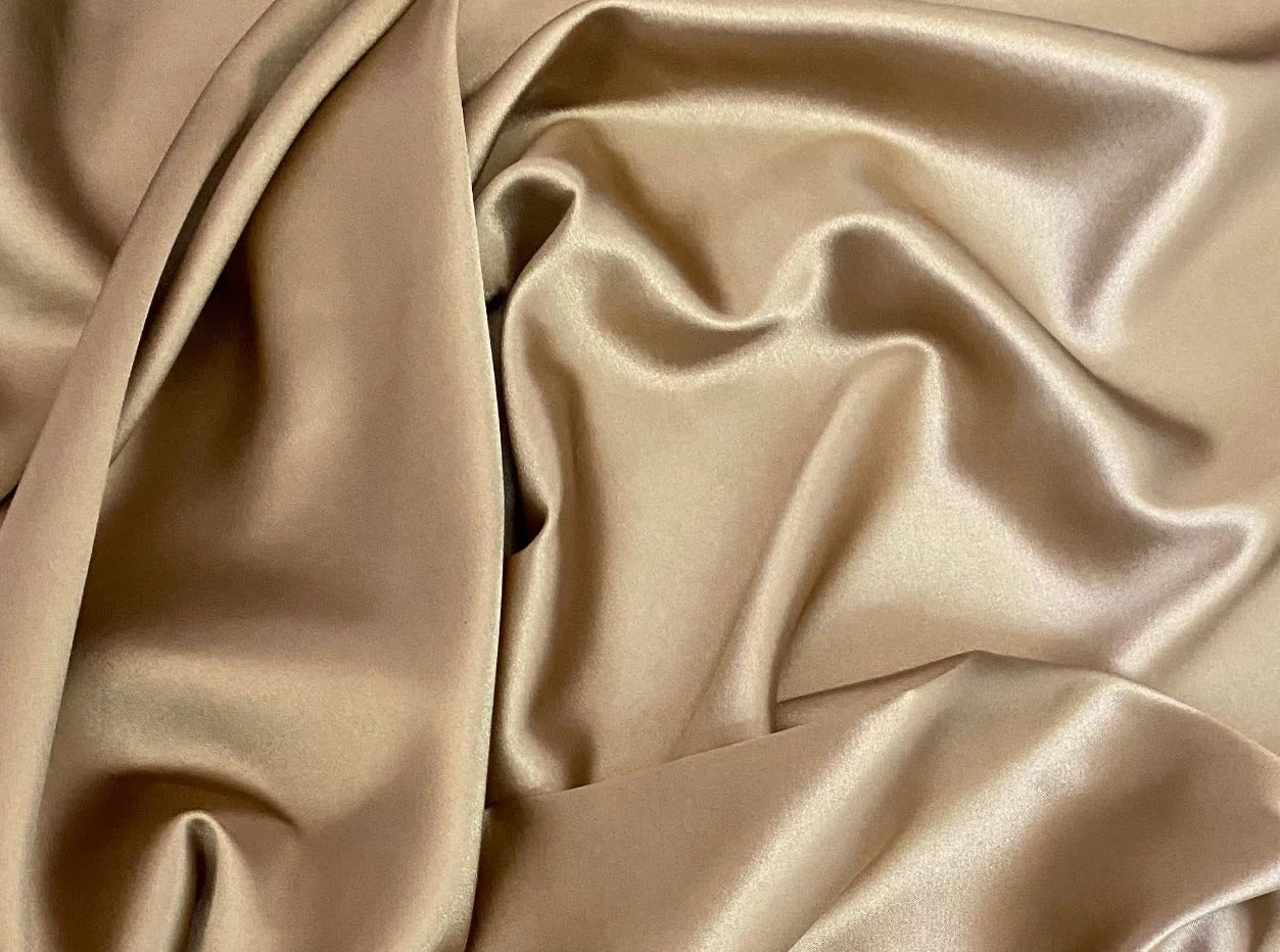 Caramel Silky Stretch Satin - Image 4