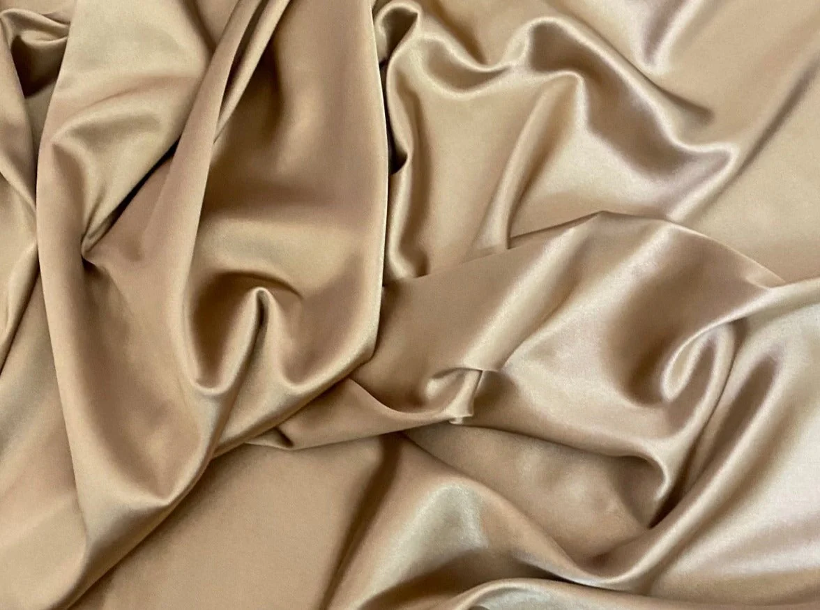 Caramel Silky Stretch Satin - Image 5