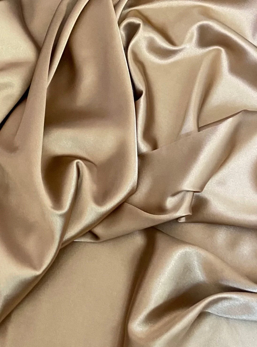 Caramel Silky Stretch Satin - Image 6