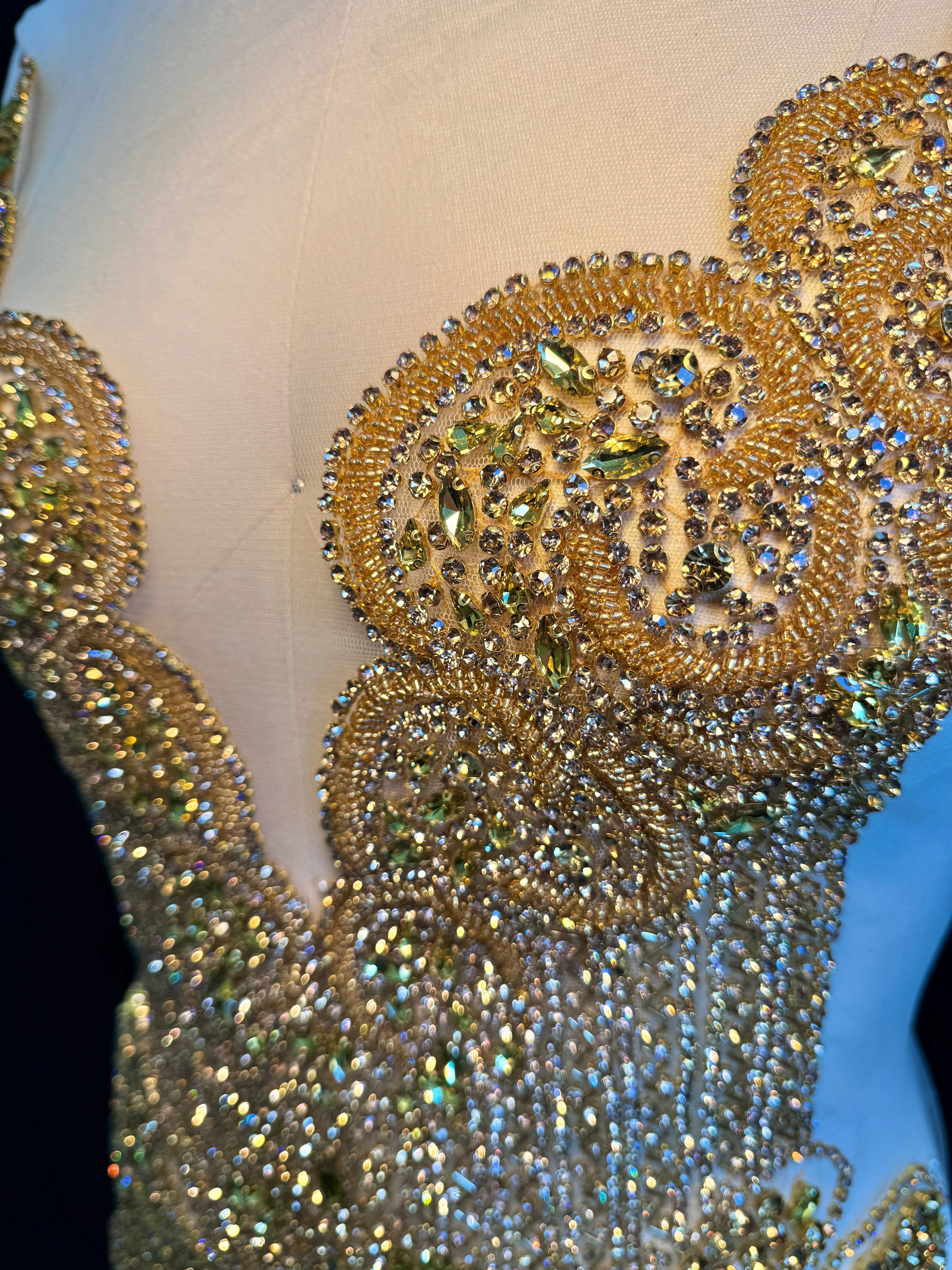 Carla Gold Rhinestones Bodice Applique - Image 2