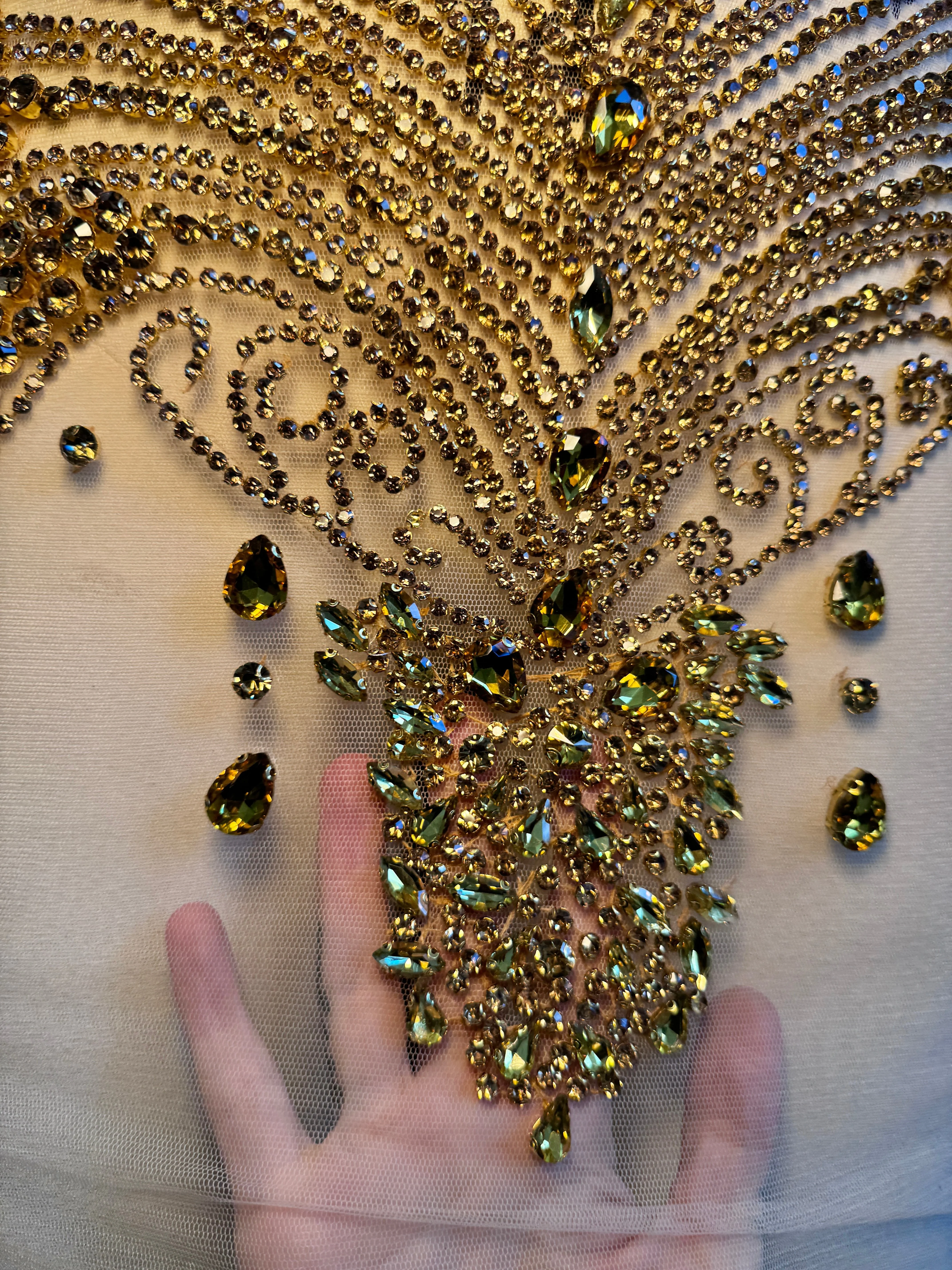 Carla Gold Rhinestones Bodice Applique - Image 3