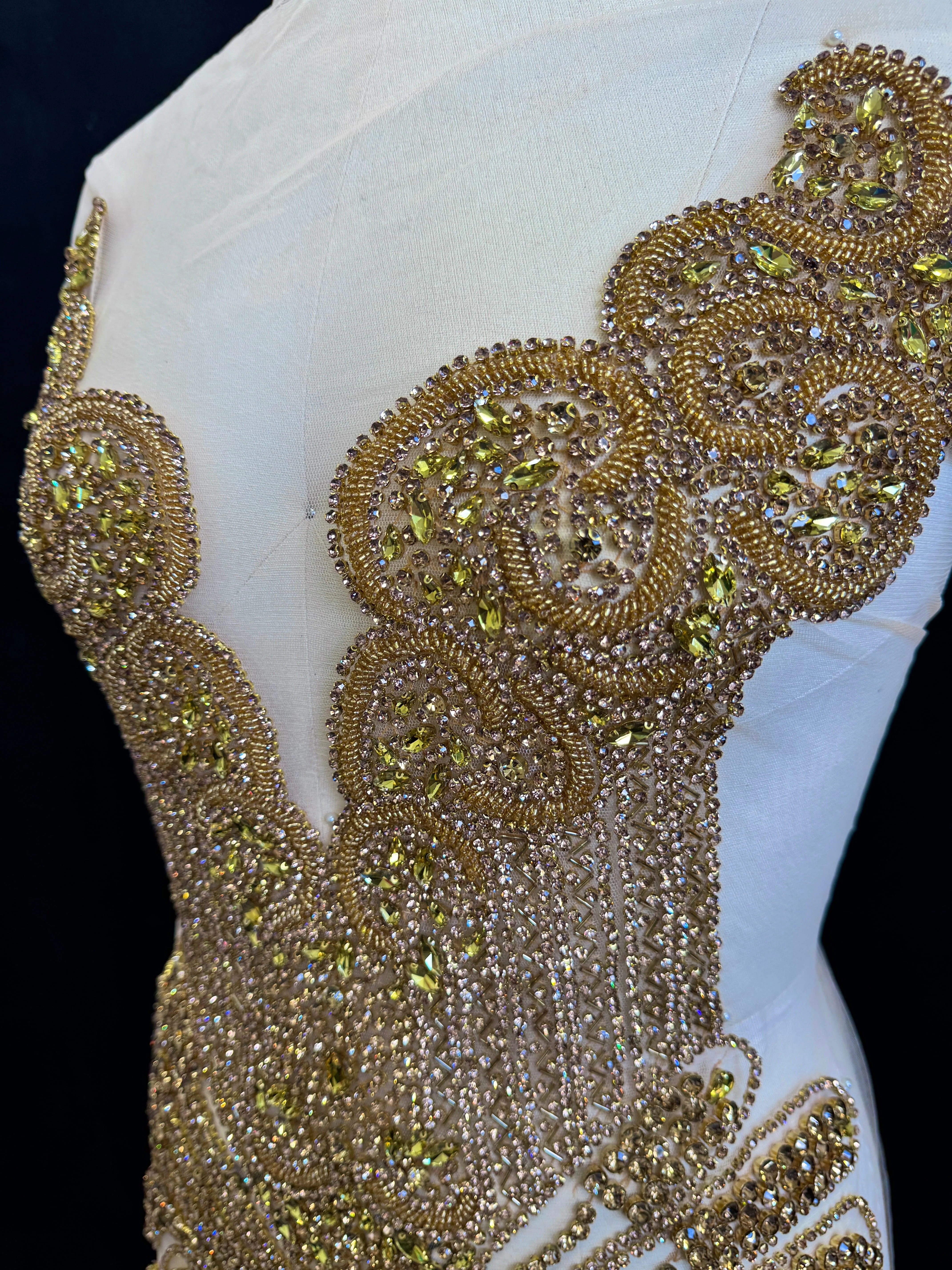 Carla Gold Rhinestones Bodice Applique - Image 4