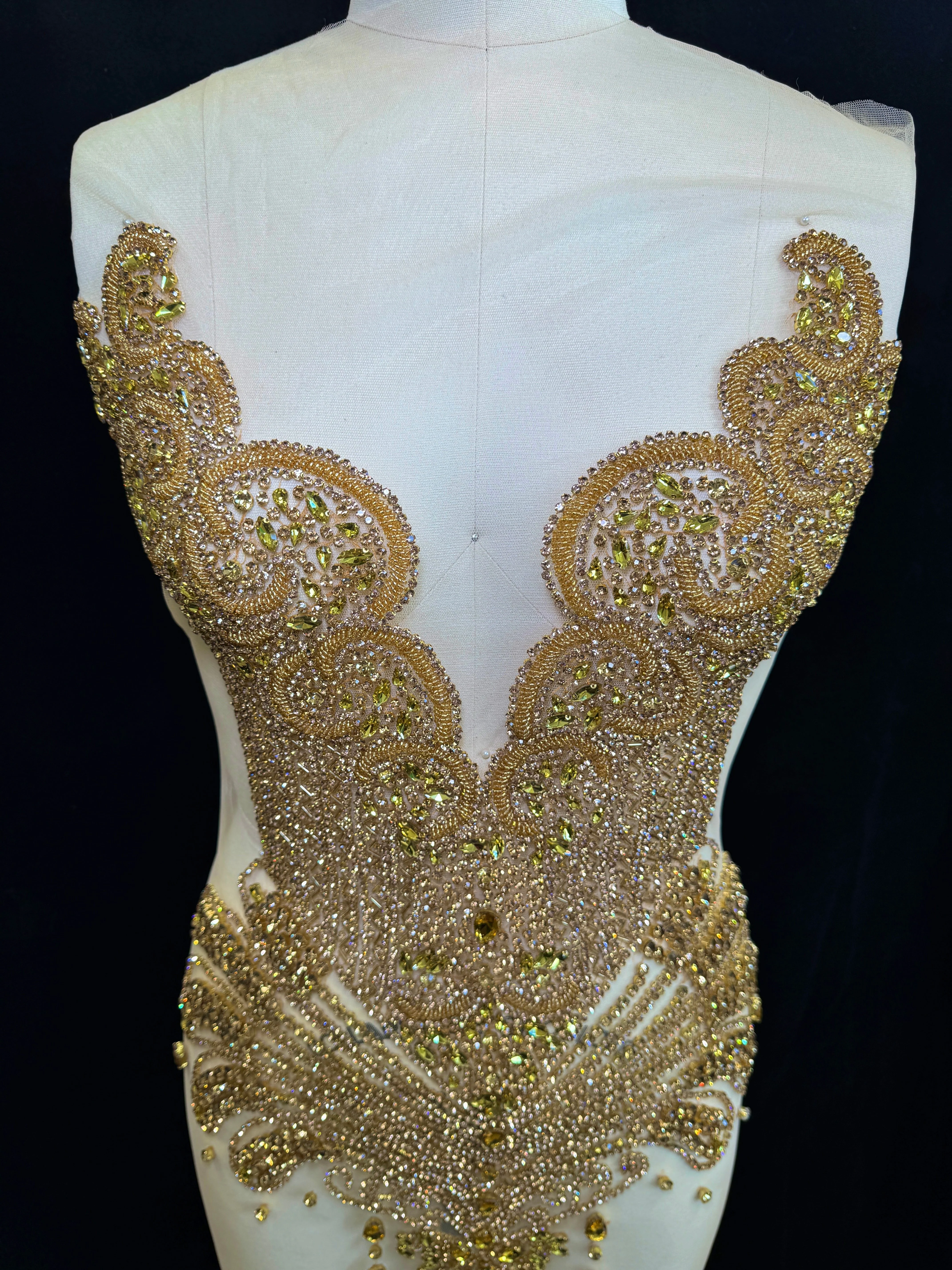 Carla Gold Rhinestones Bodice Applique - Image 5