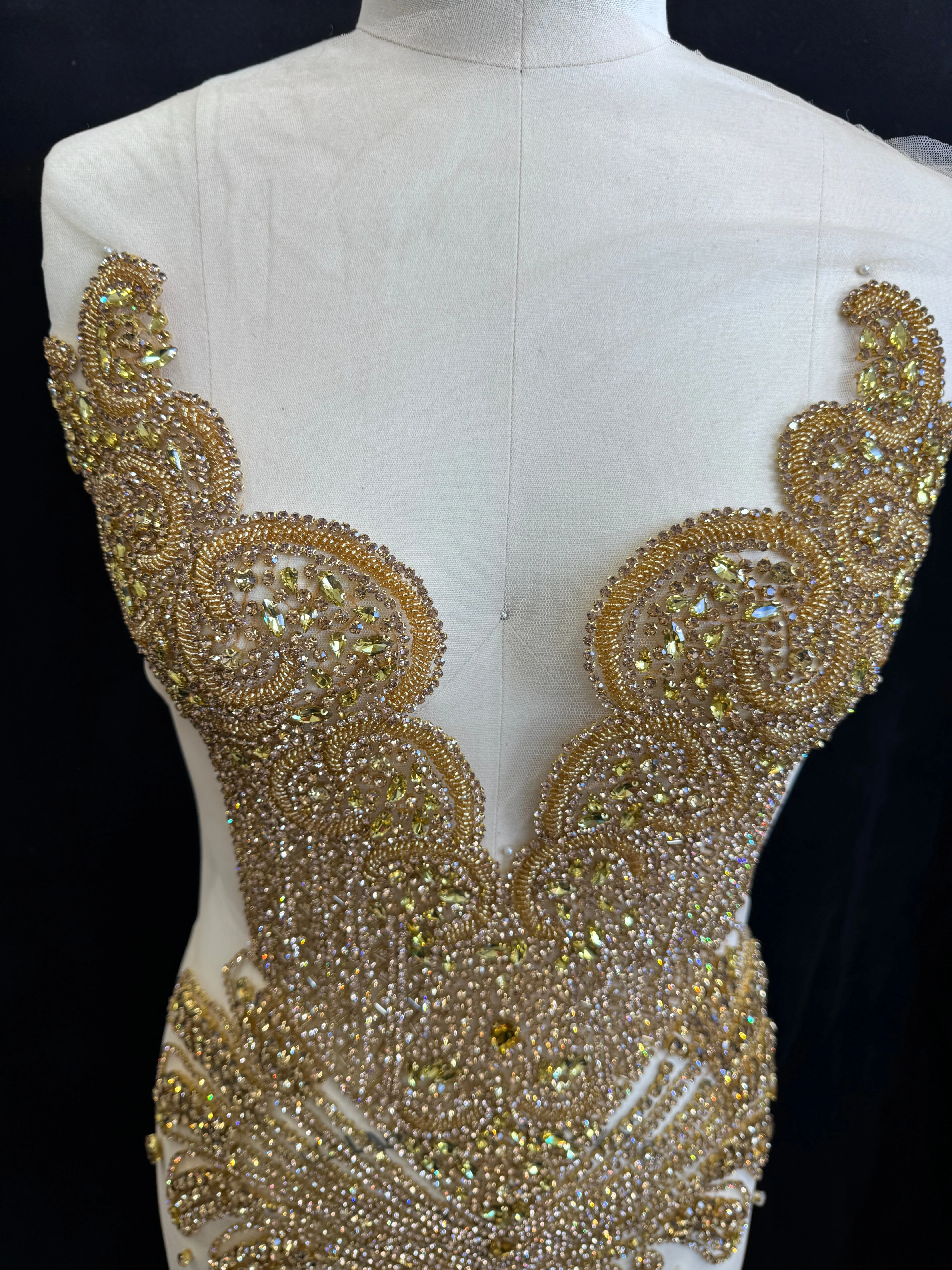 Carla Gold Rhinestones Bodice Applique - Image 7