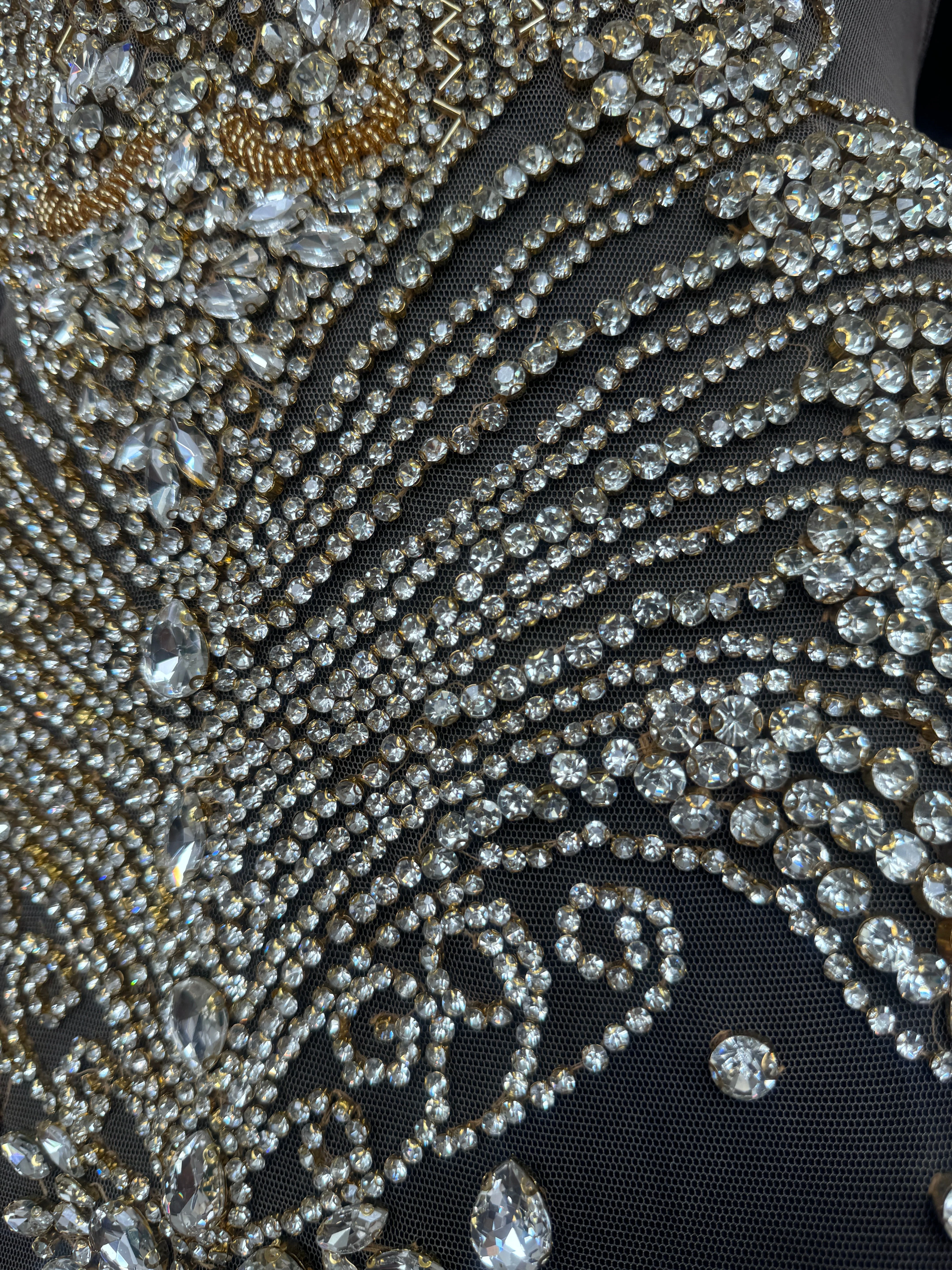 Carla Gold Silver Rhinestone Bodice Applique - Image 10
