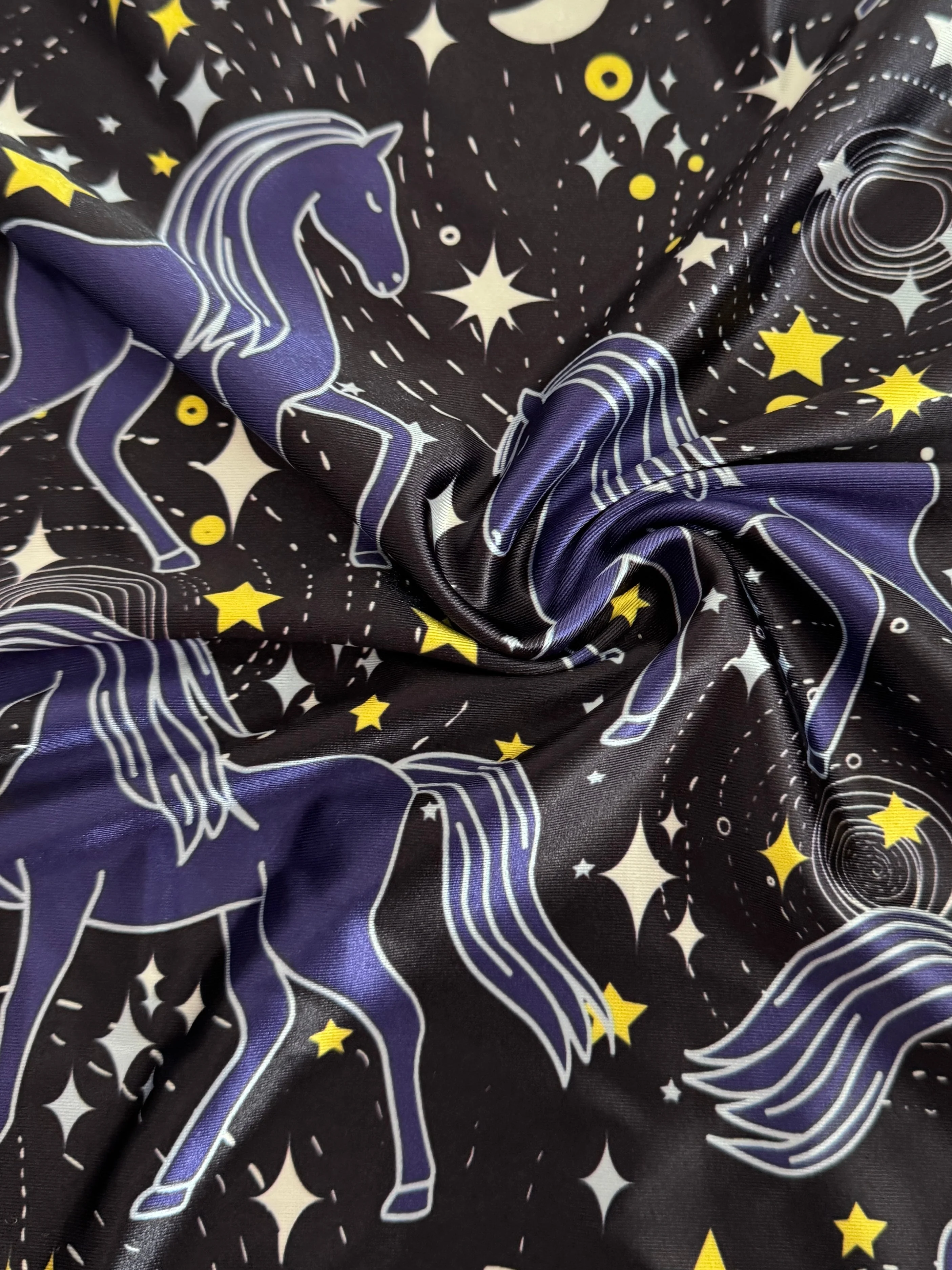 Celestial Horses Nylon Spandex - Image 4