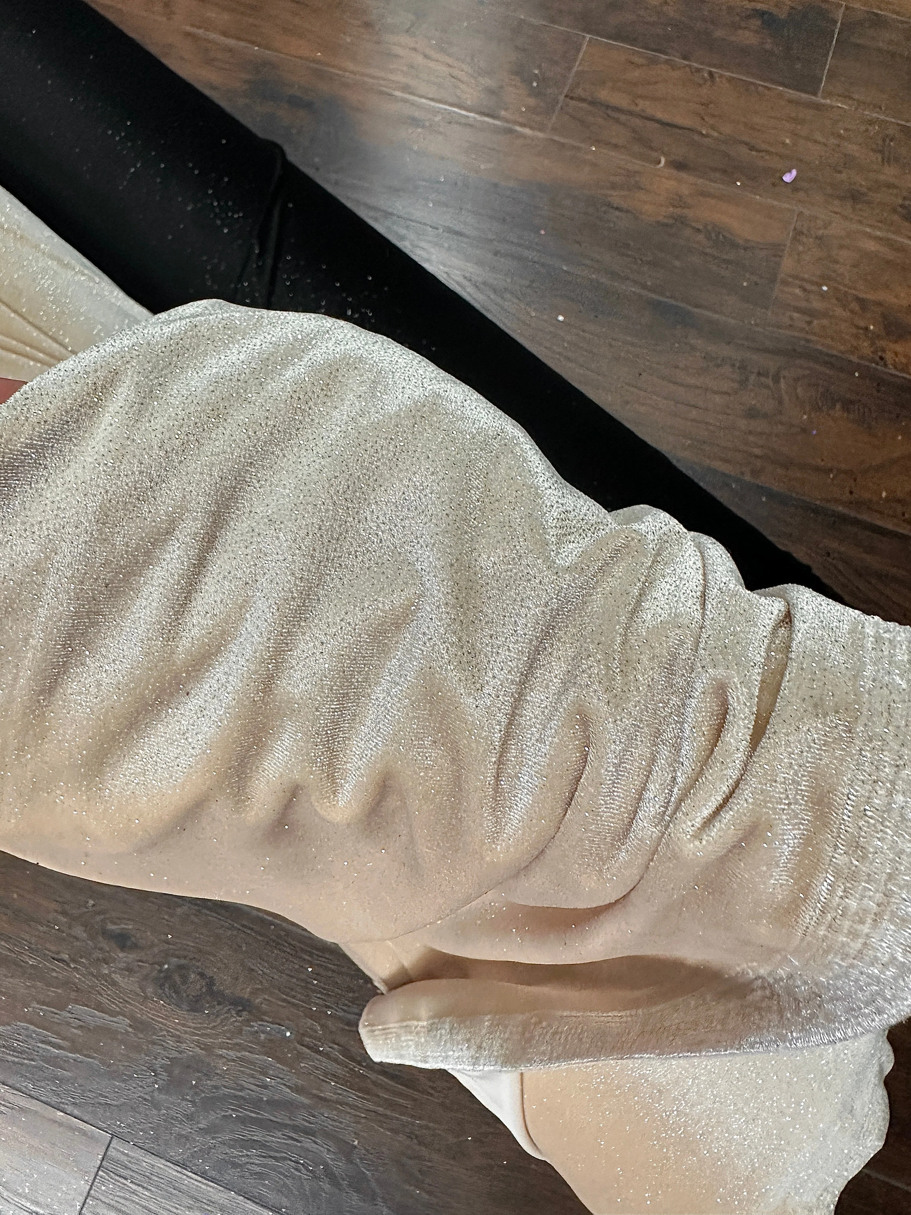 Champagne Shimmery Stretch Velvet - Image 6