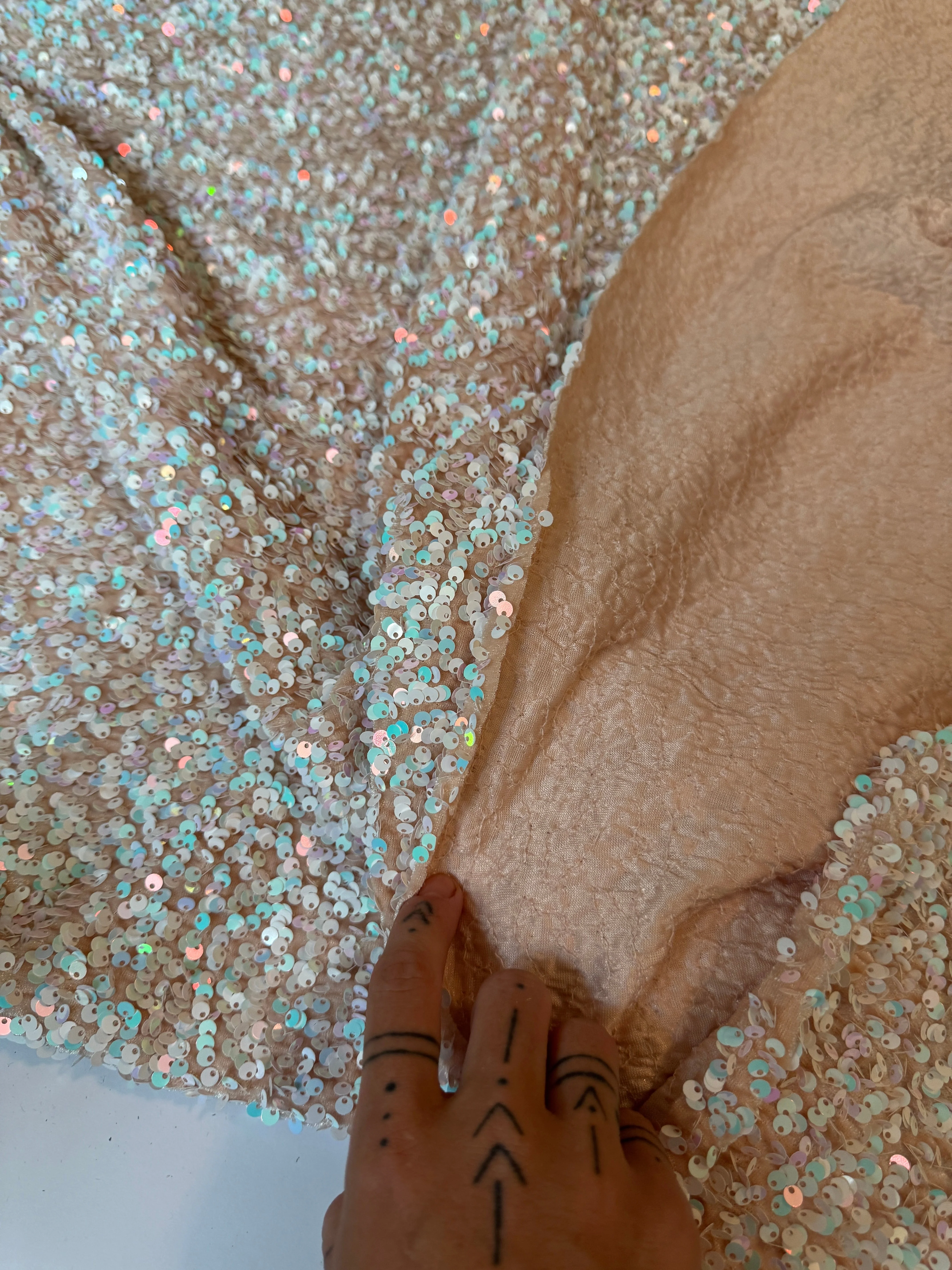Champagne Iridescent Sequin on Velvet (Exclusive Color) - Image 3