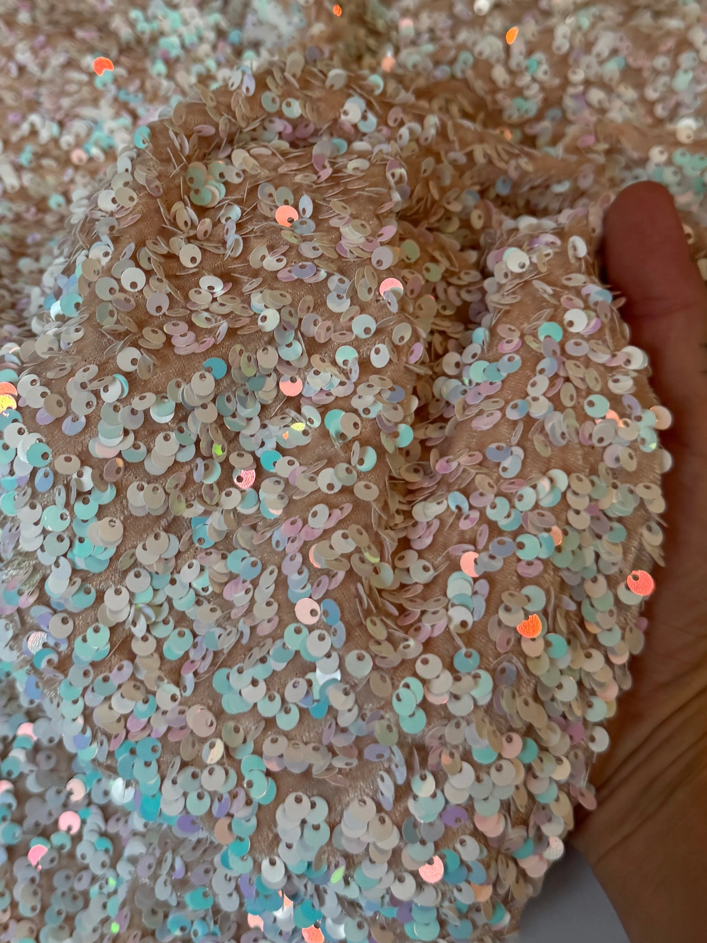 Champagne Iridescent Sequin on Velvet (Exclusive Color) - Image 8