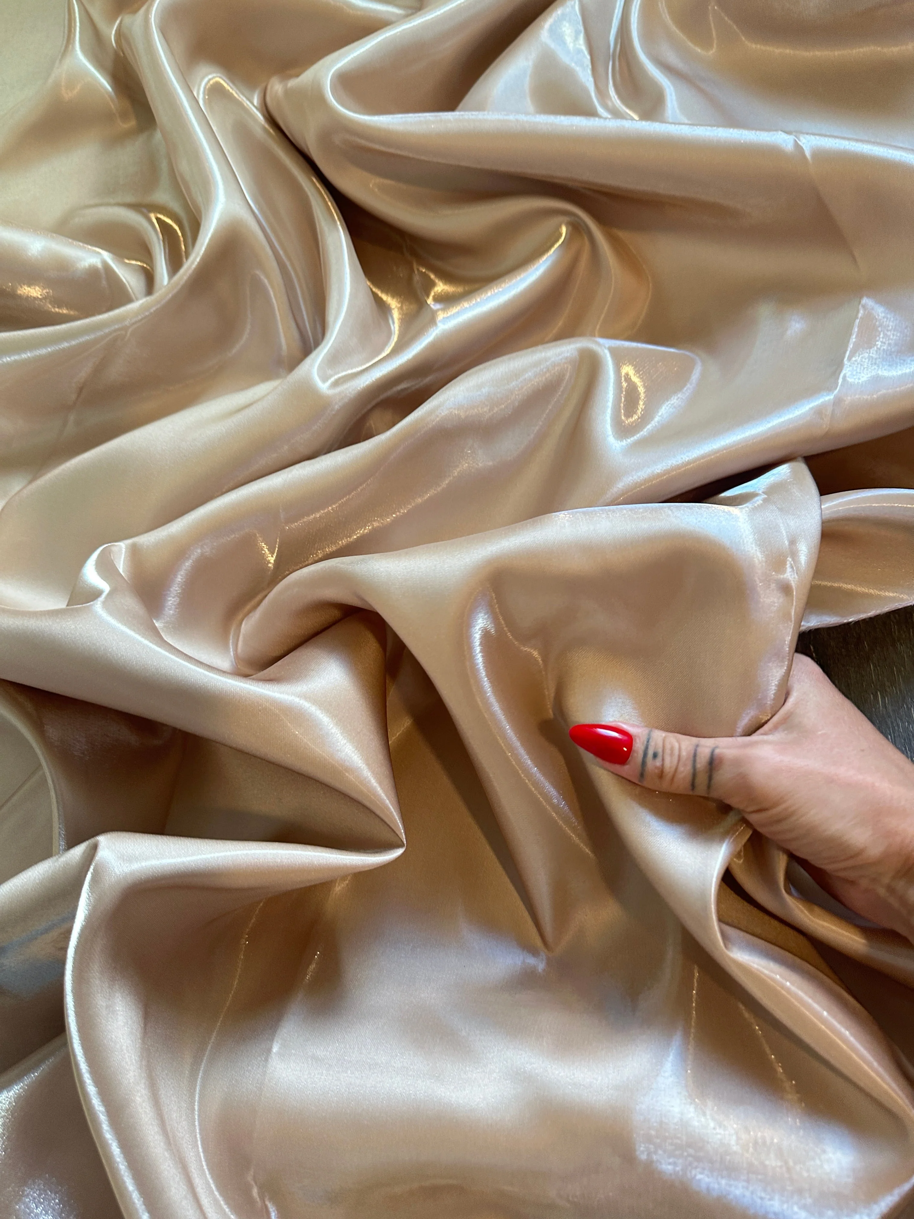 Champagne Liquid Bridal Satin - Image 6