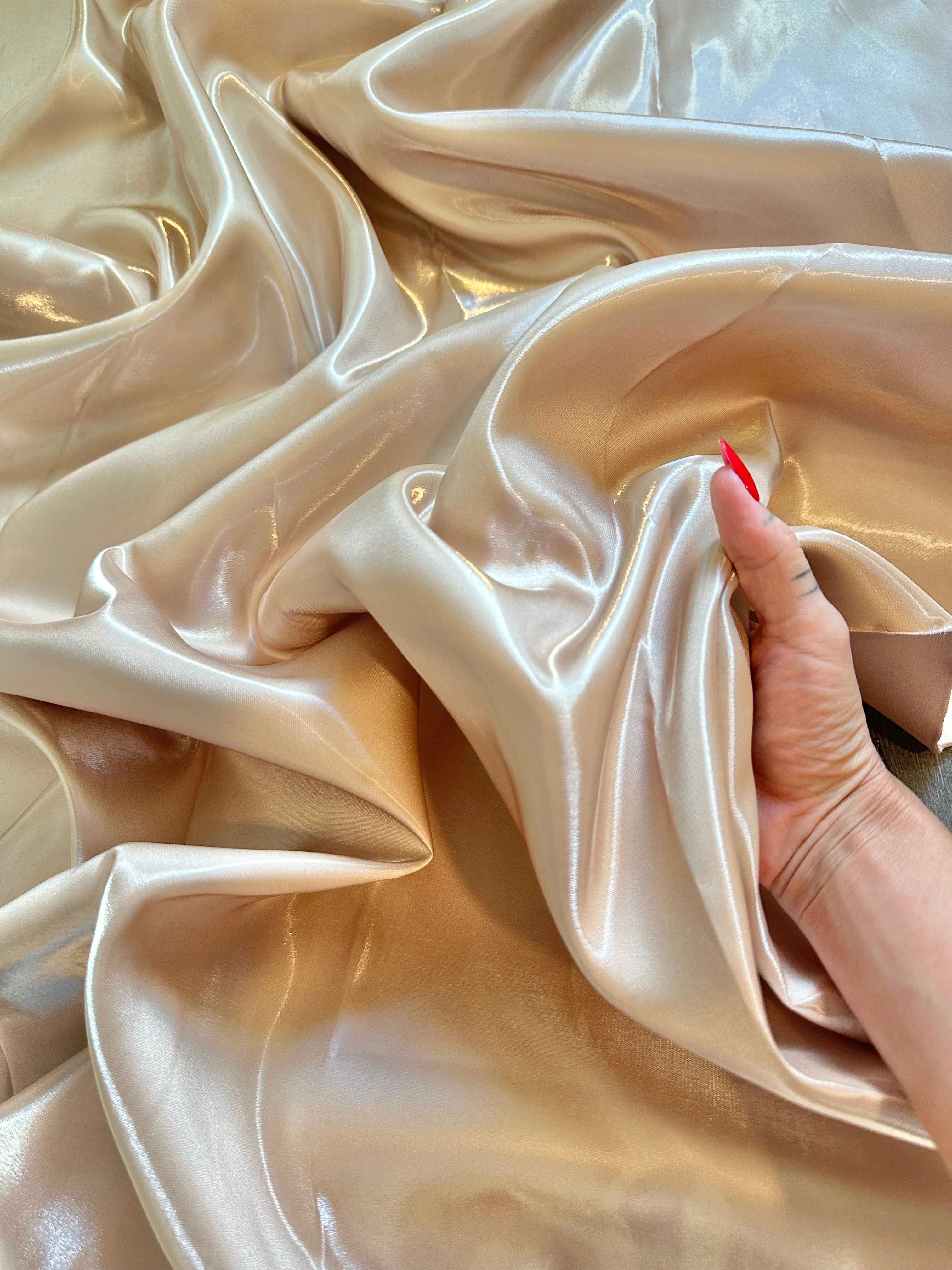Champagne Liquid Bridal Satin - Image 7