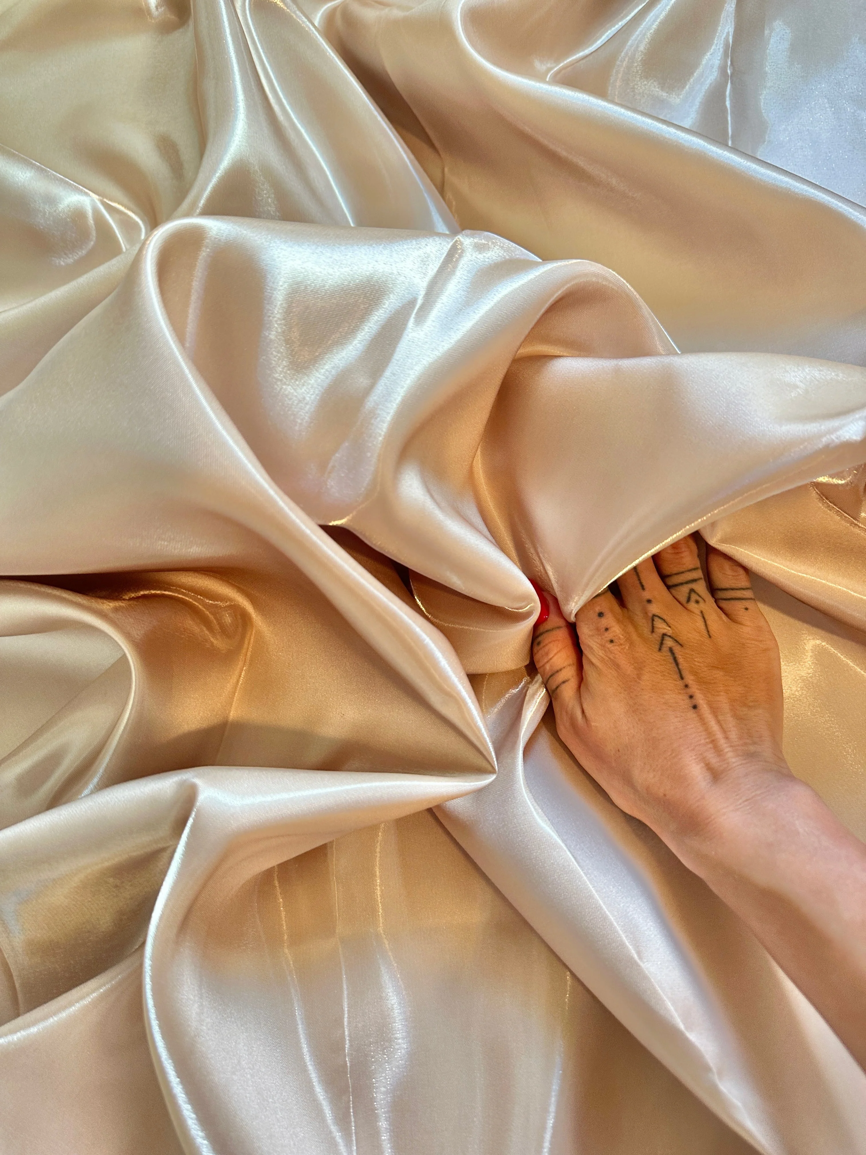 Champagne Liquid Bridal Satin - Image 8