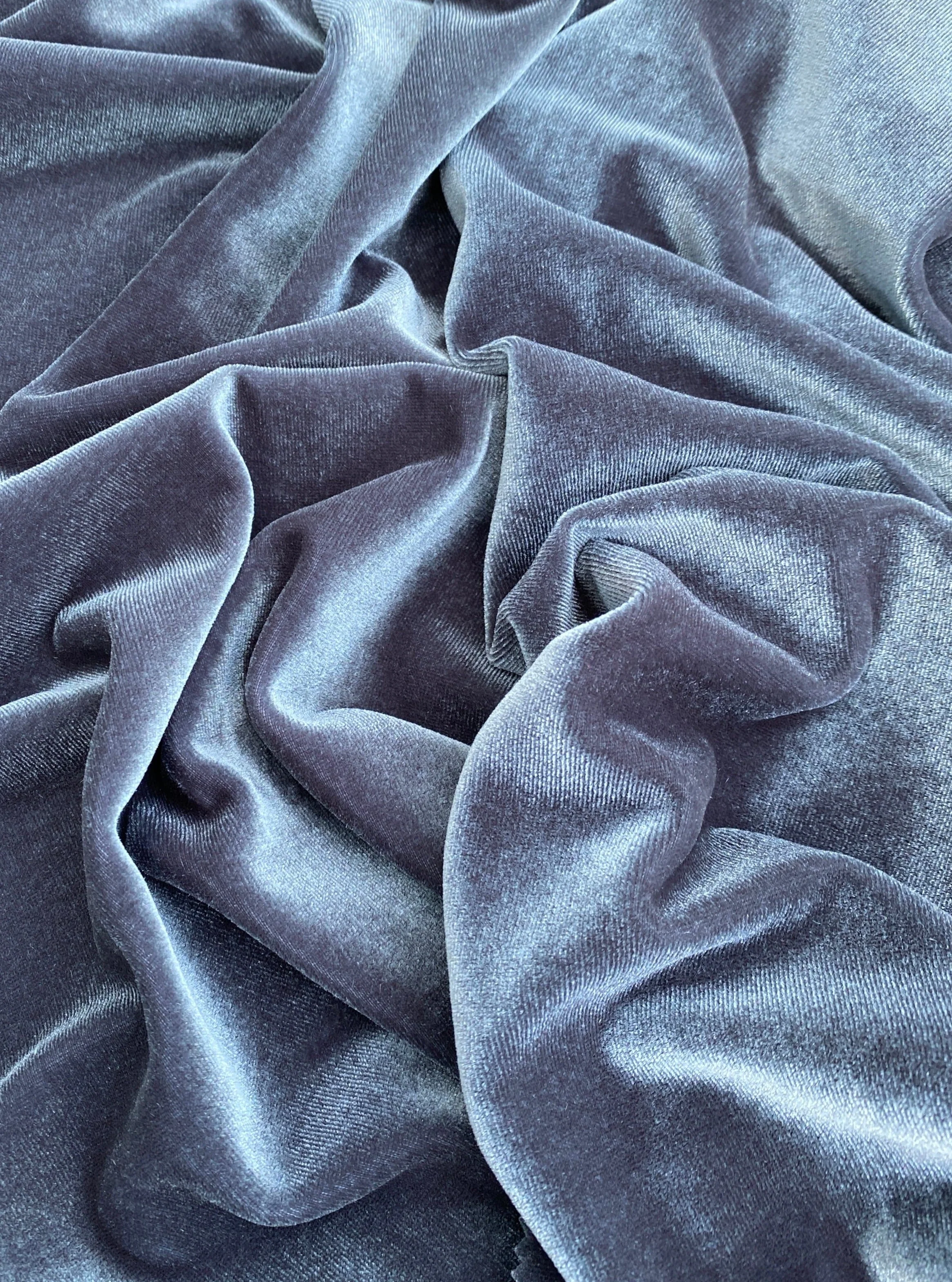 Charcoal Stretch Velvet - Image 4