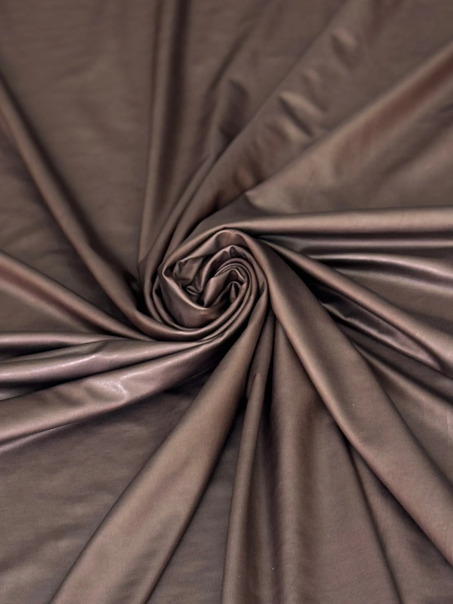 Chocolate Brown 4 Way Stretch Faux Leather - Image 2