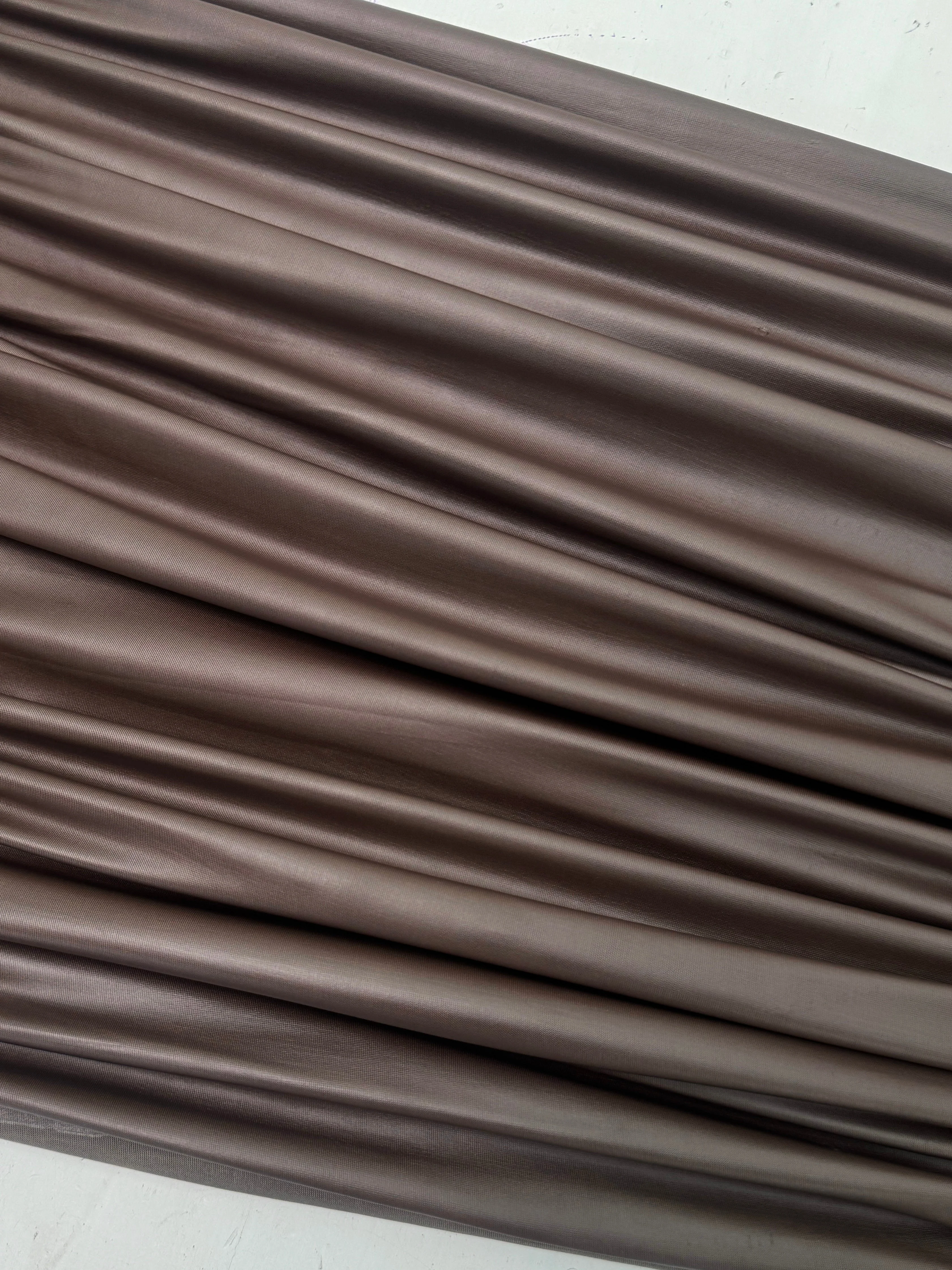 Chocolate Brown 4 Way Stretch Faux Leather - Image 5