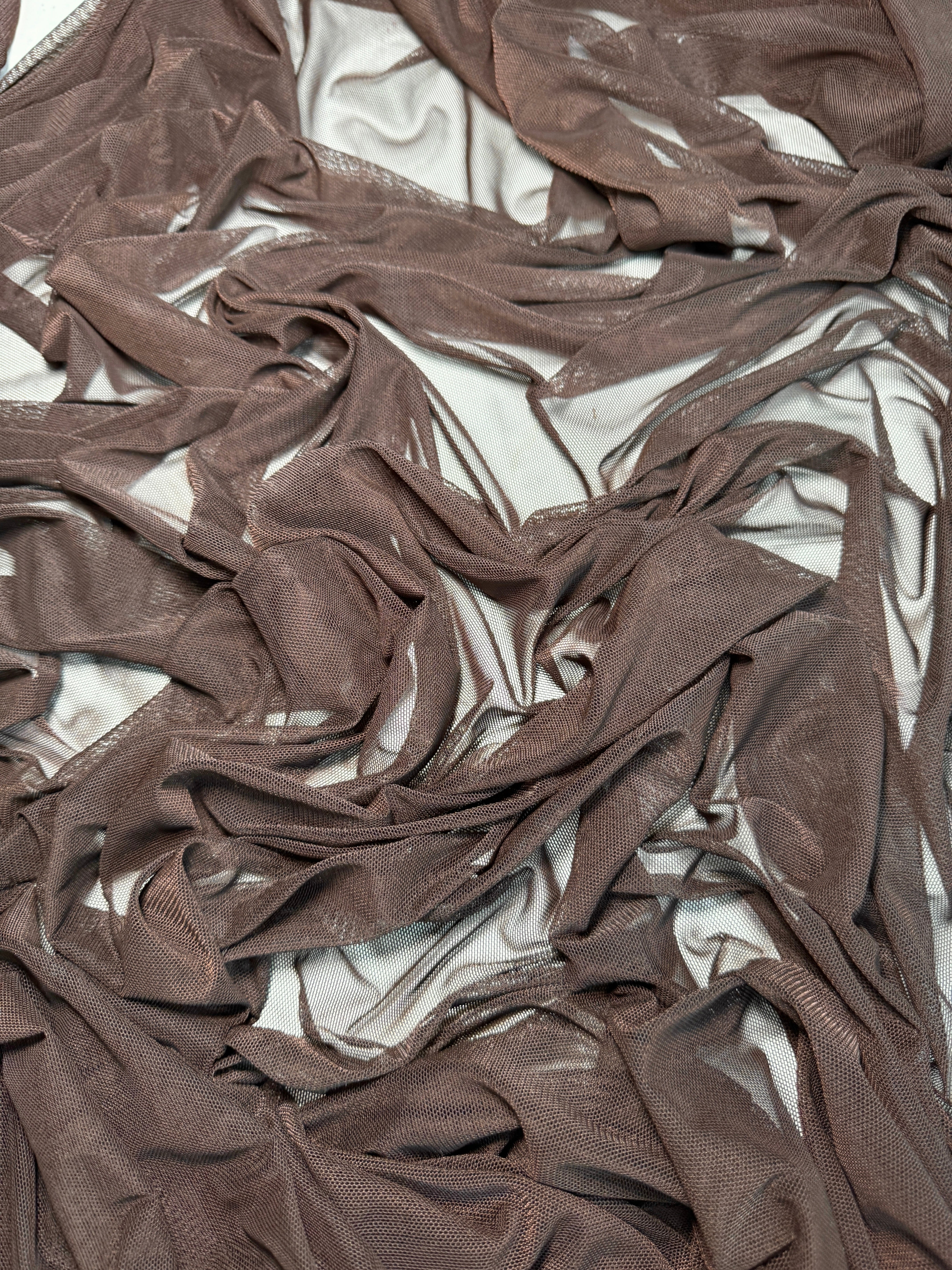 Chocolate Brown 4 Way Stretch Power Mesh - Image 8