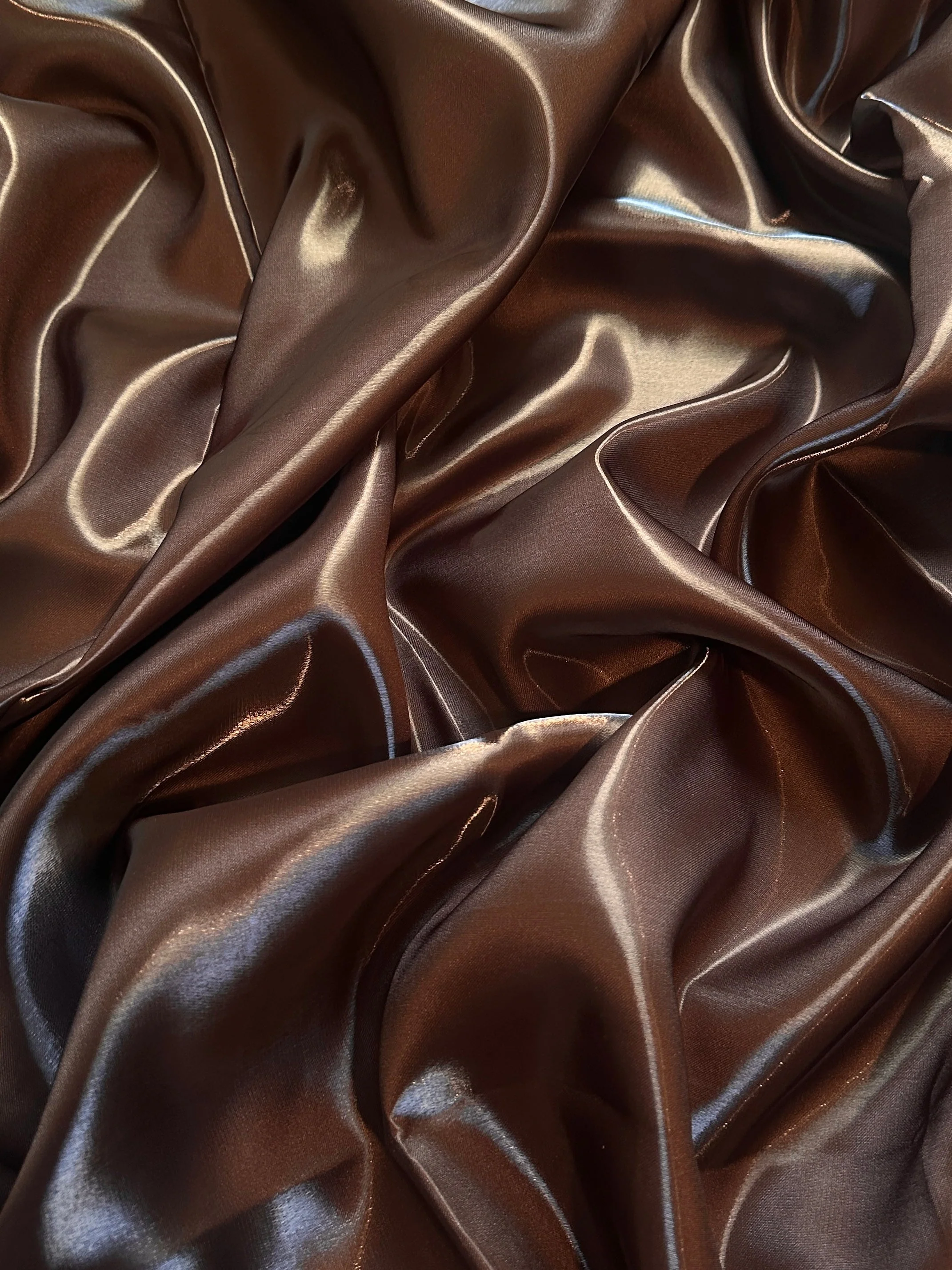 Chocolate Brown Liquid Bridal Satin - Image 2