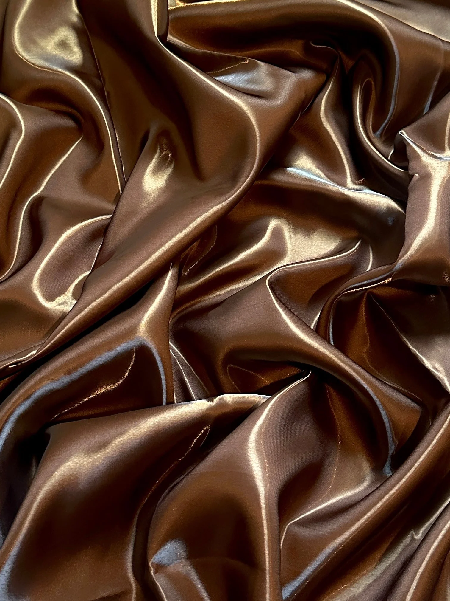 Chocolate Brown Liquid Bridal Satin - Image 4