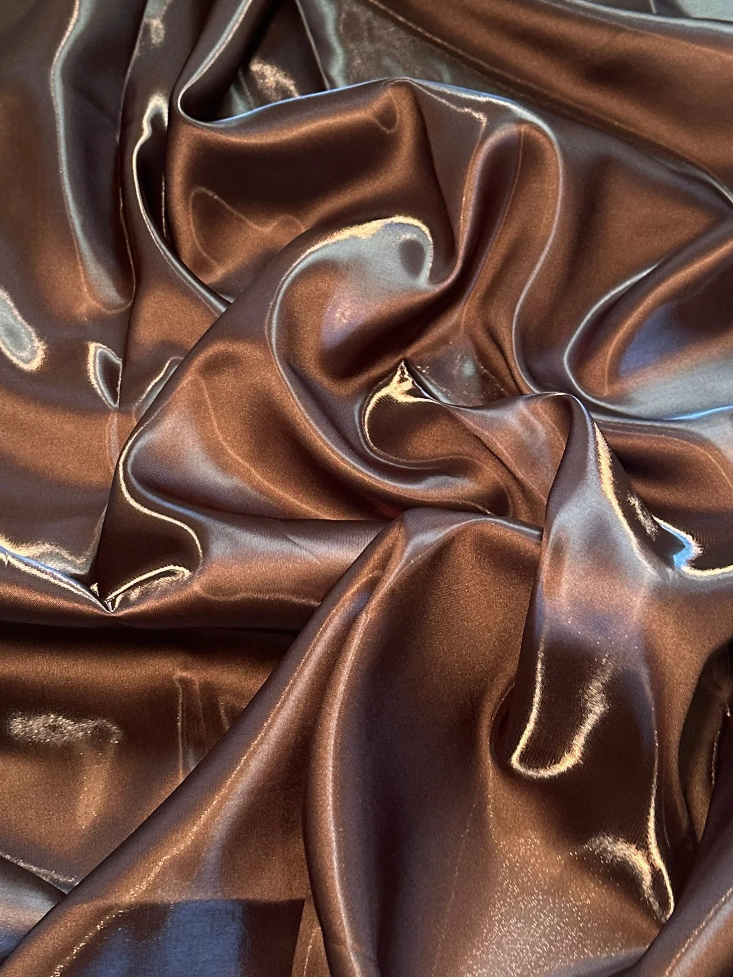 Chocolate Brown Liquid Bridal Satin - Image 5
