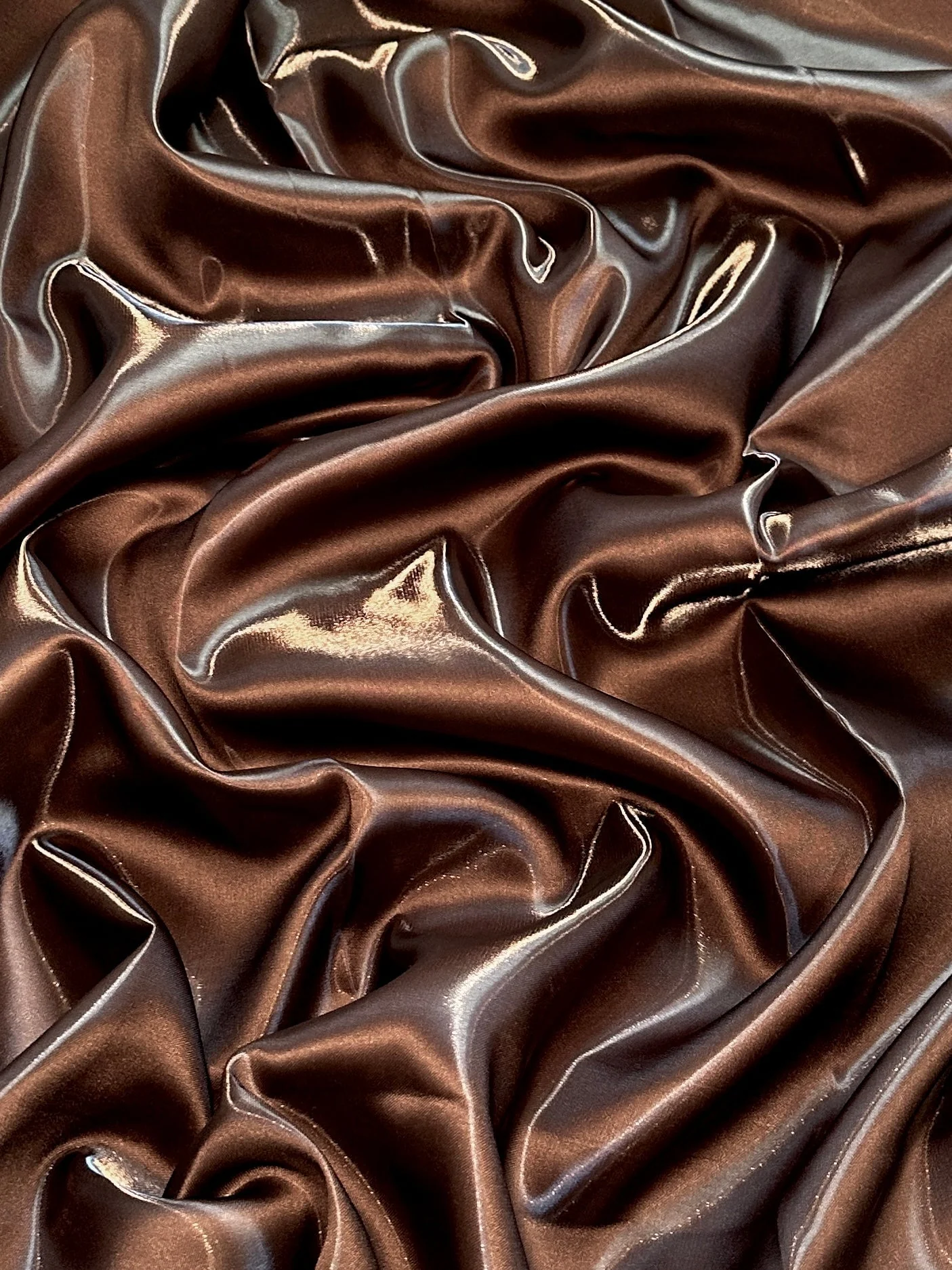 Chocolate Brown Liquid Bridal Satin - Image 6