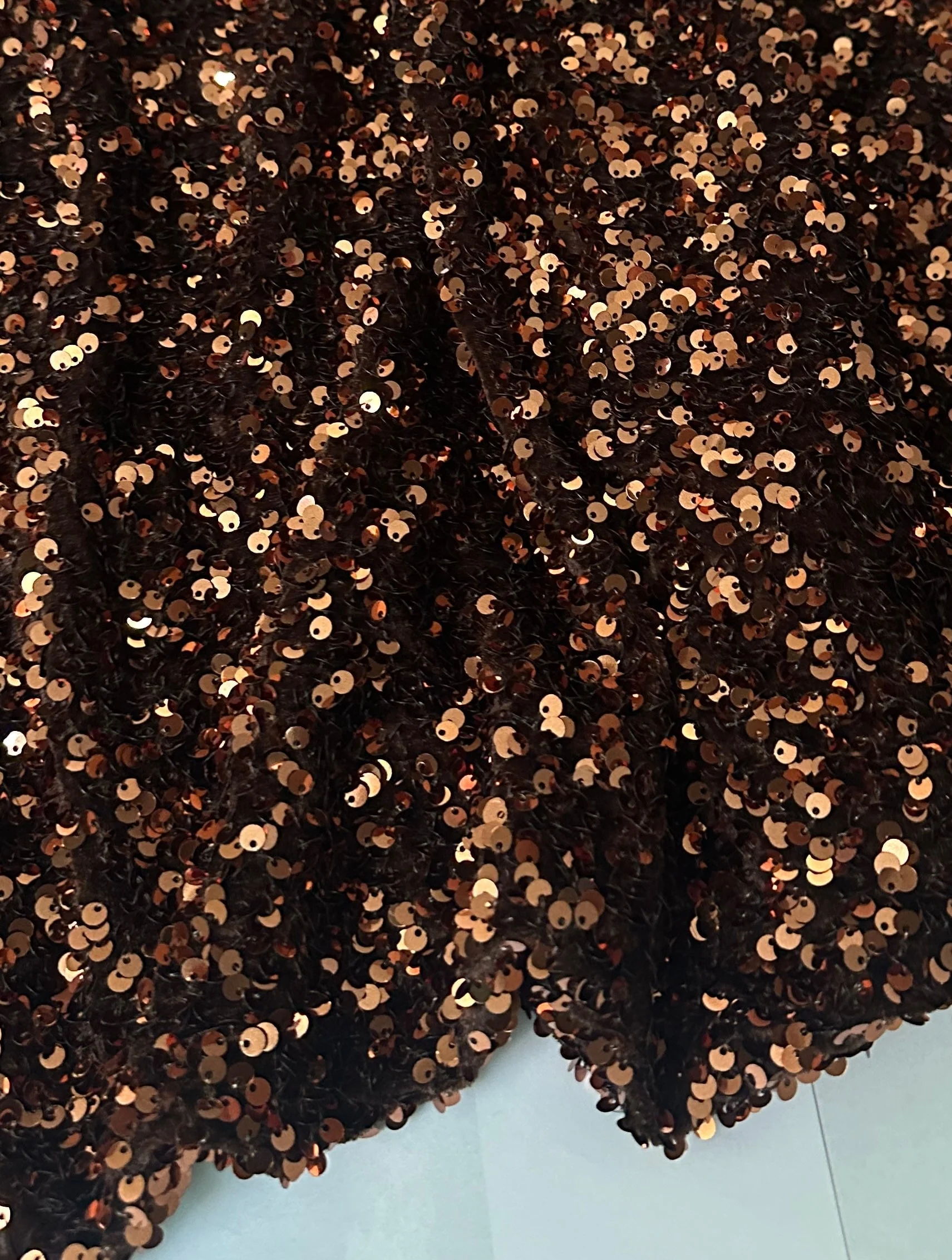 Chocolate Brown Sequin on Velvet - Image 4