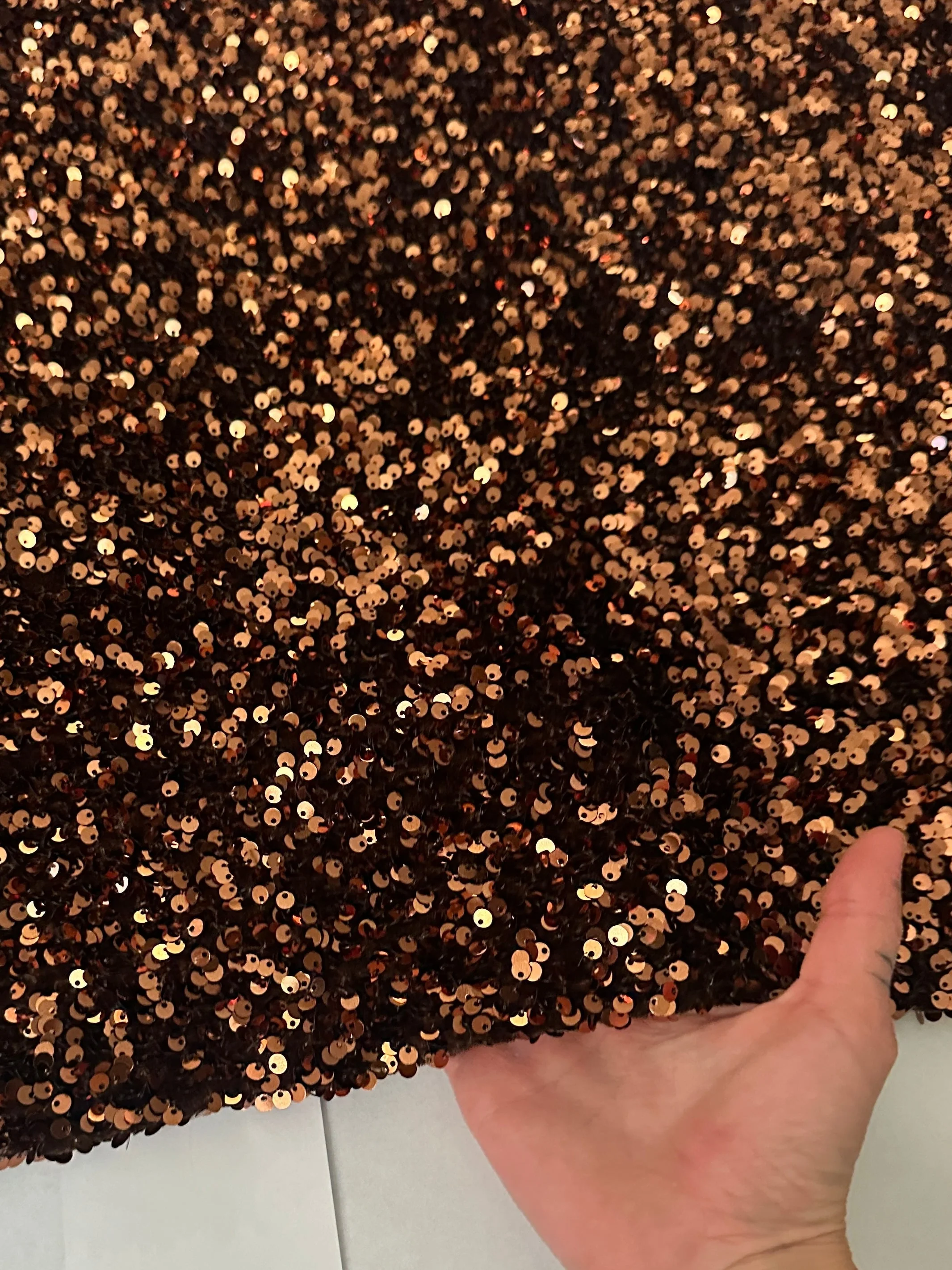 Chocolate Brown Sequin on Velvet - Image 5
