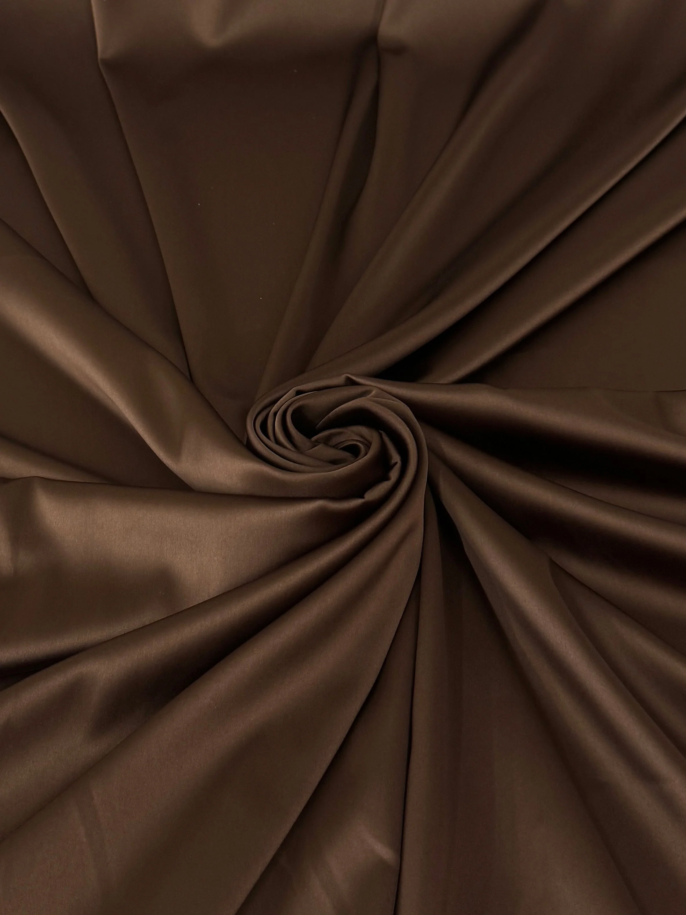 Chocolate Brown Stretch Crepe Back Satin
