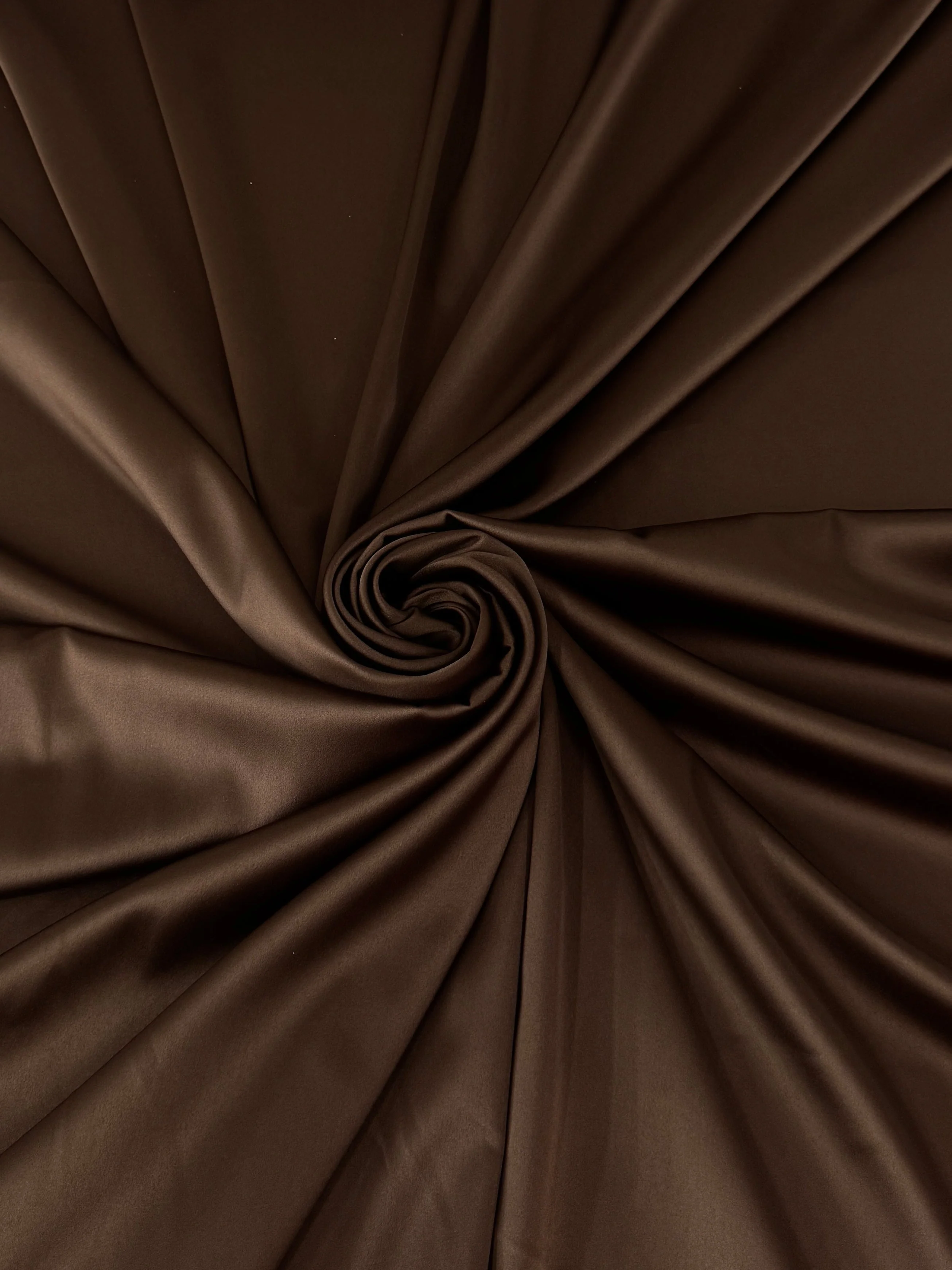 Chocolate Brown Stretch Crepe Back Satin - Image 10