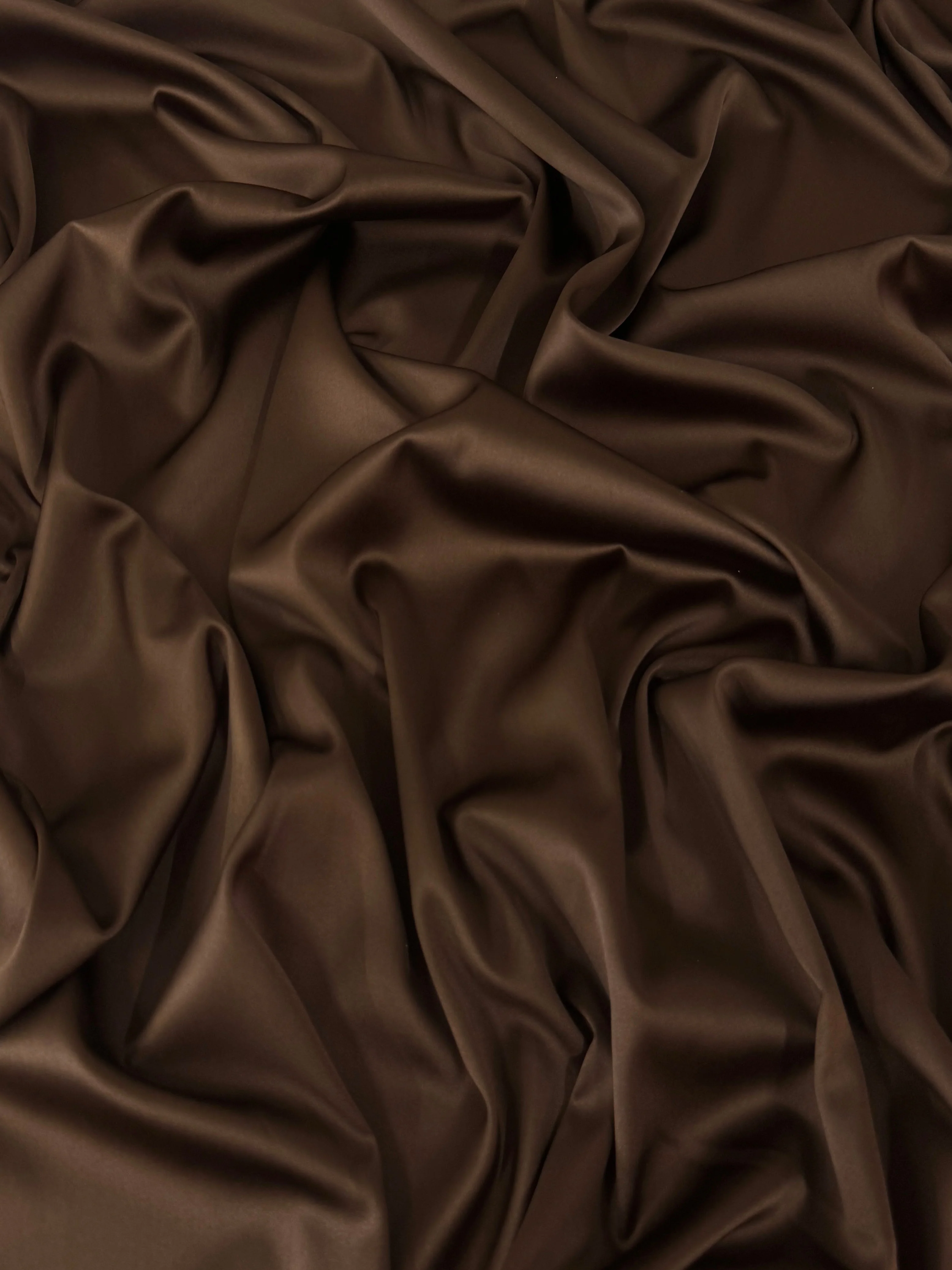 Chocolate Brown Stretch Crepe Back Satin - Image 8