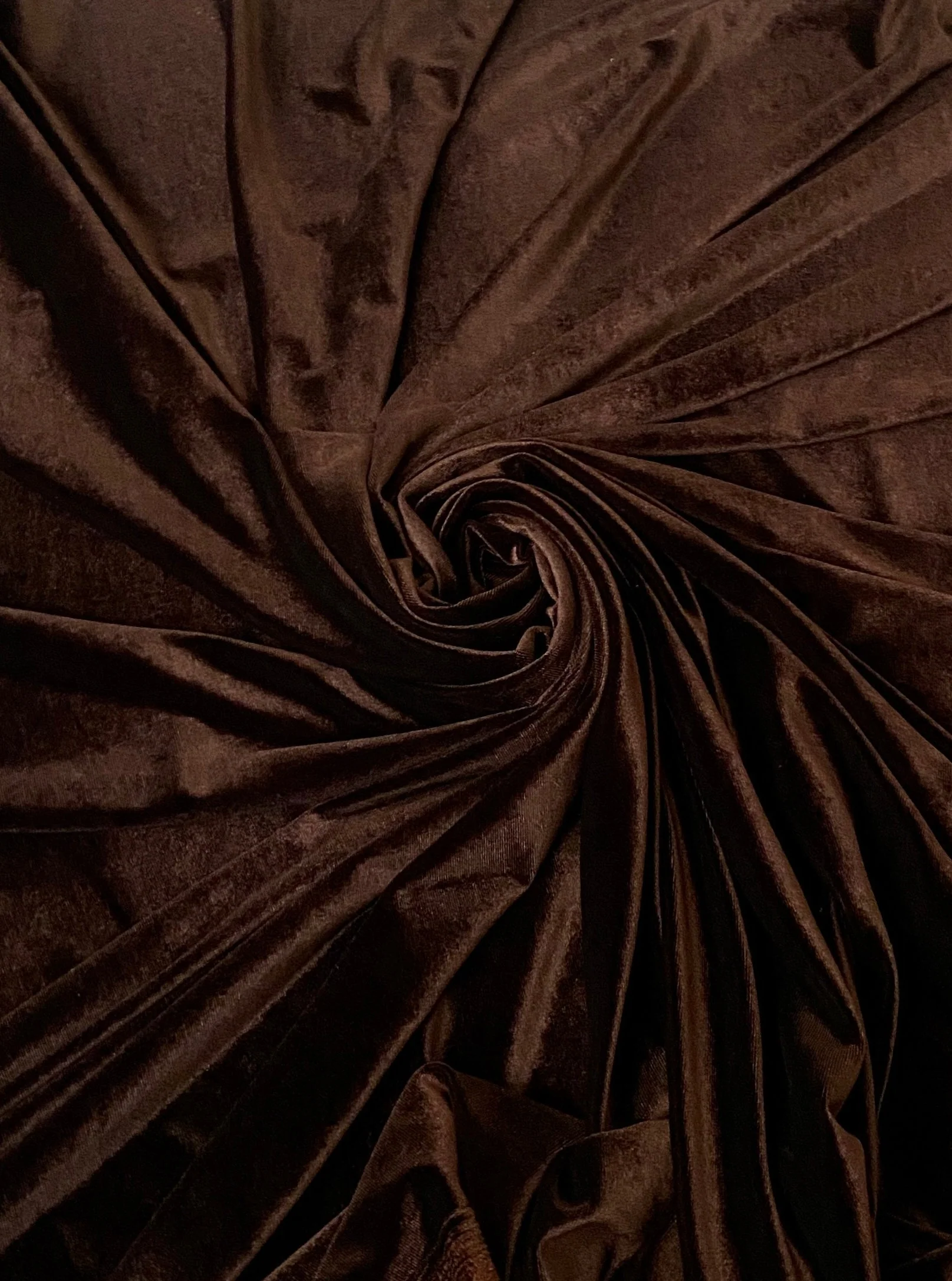 Chocolate Brown Stretch Velvet - Image 8