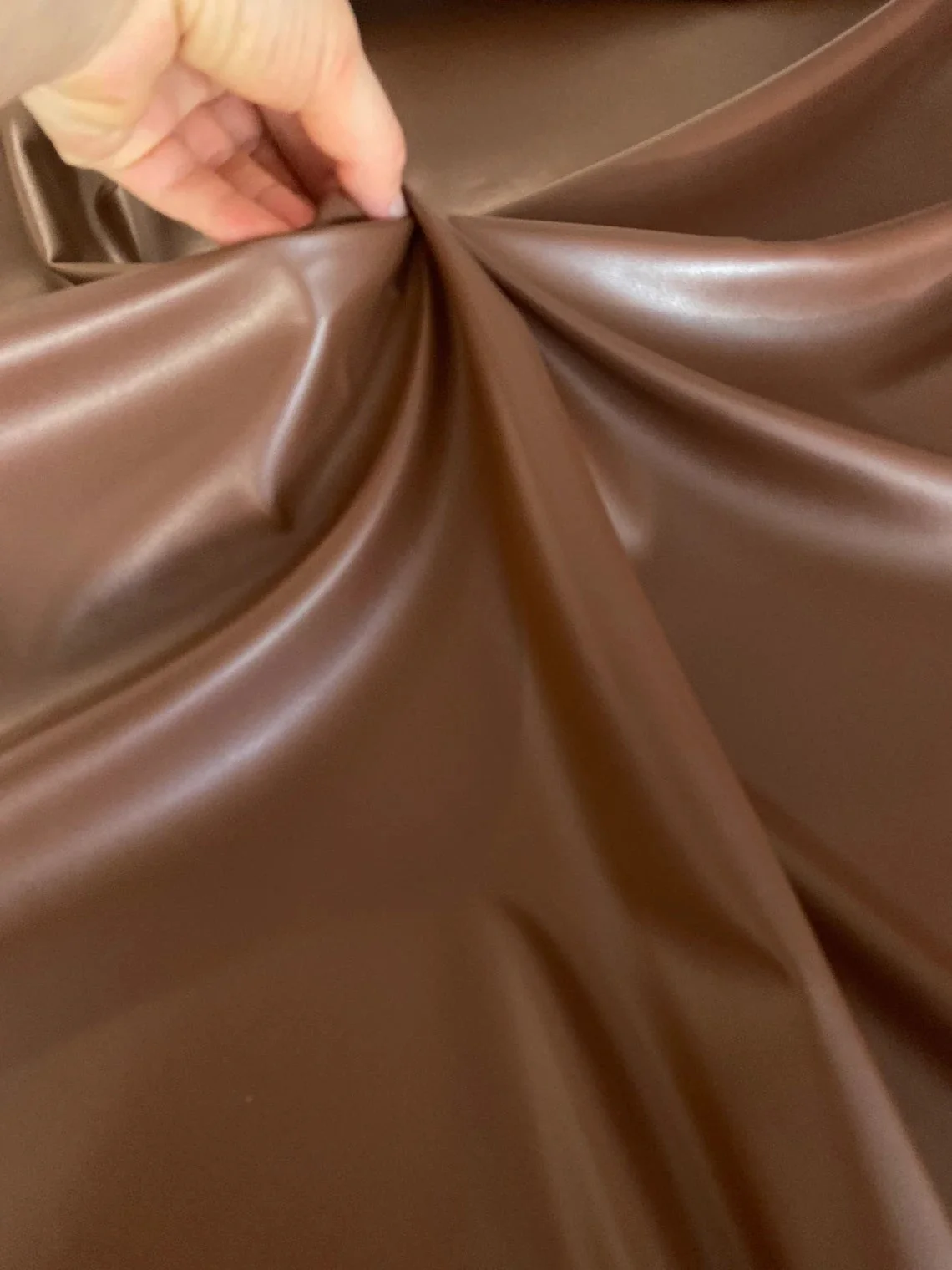 Chocolate Stretch Faux Leather - Image 6