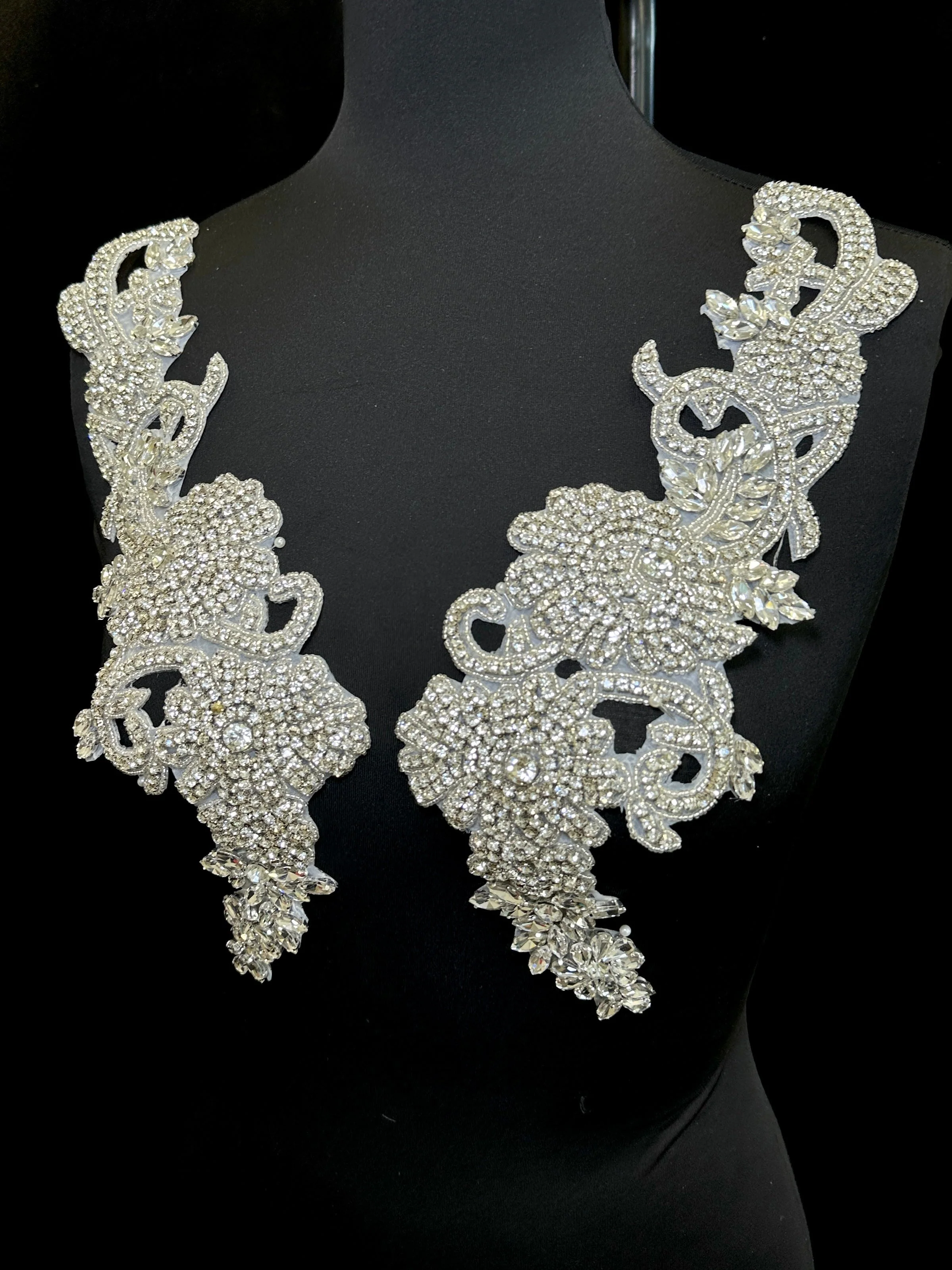 Ciara Silver Rhinestones Applique
