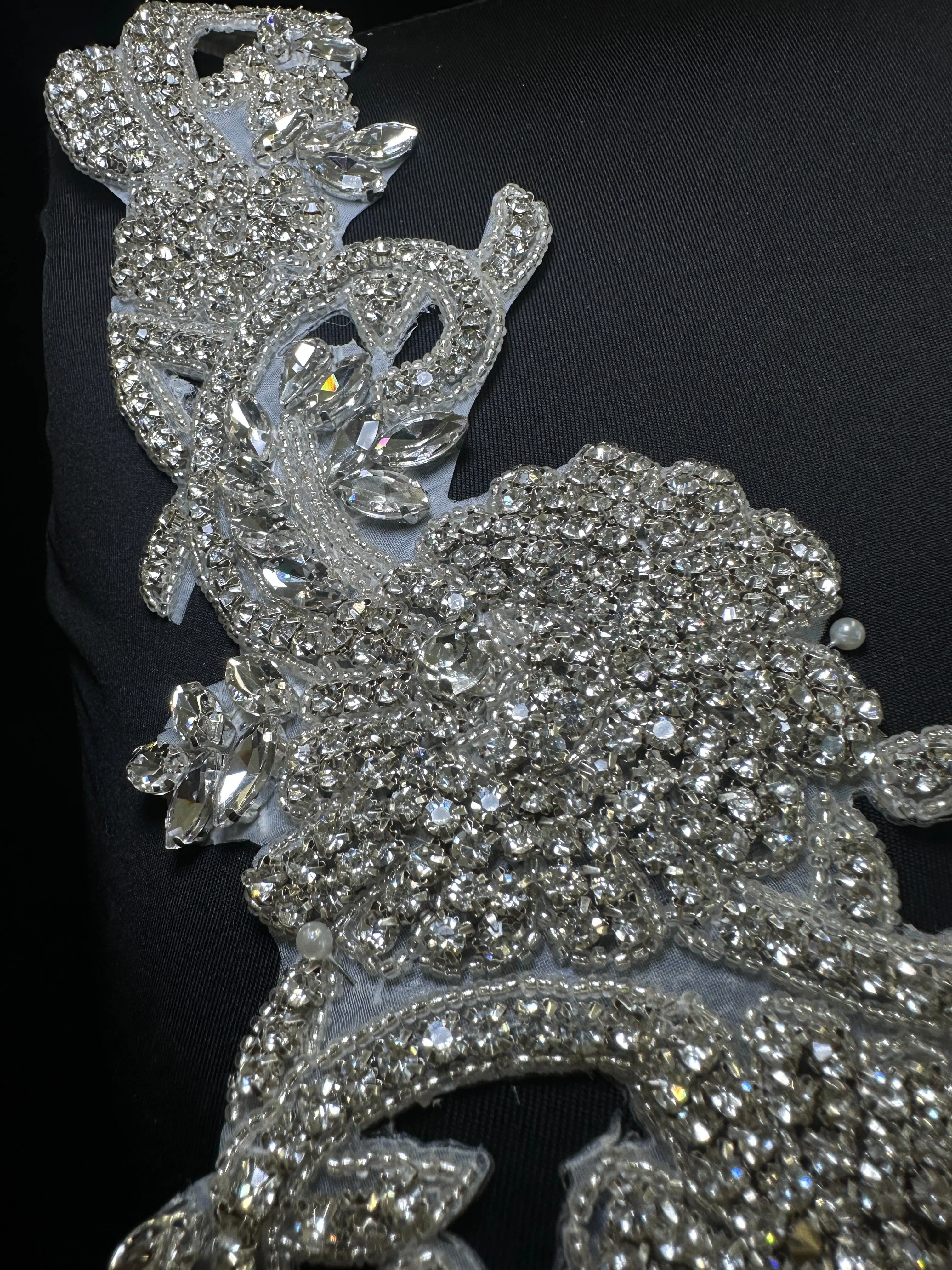Ciara Silver Rhinestones Applique - Image 4