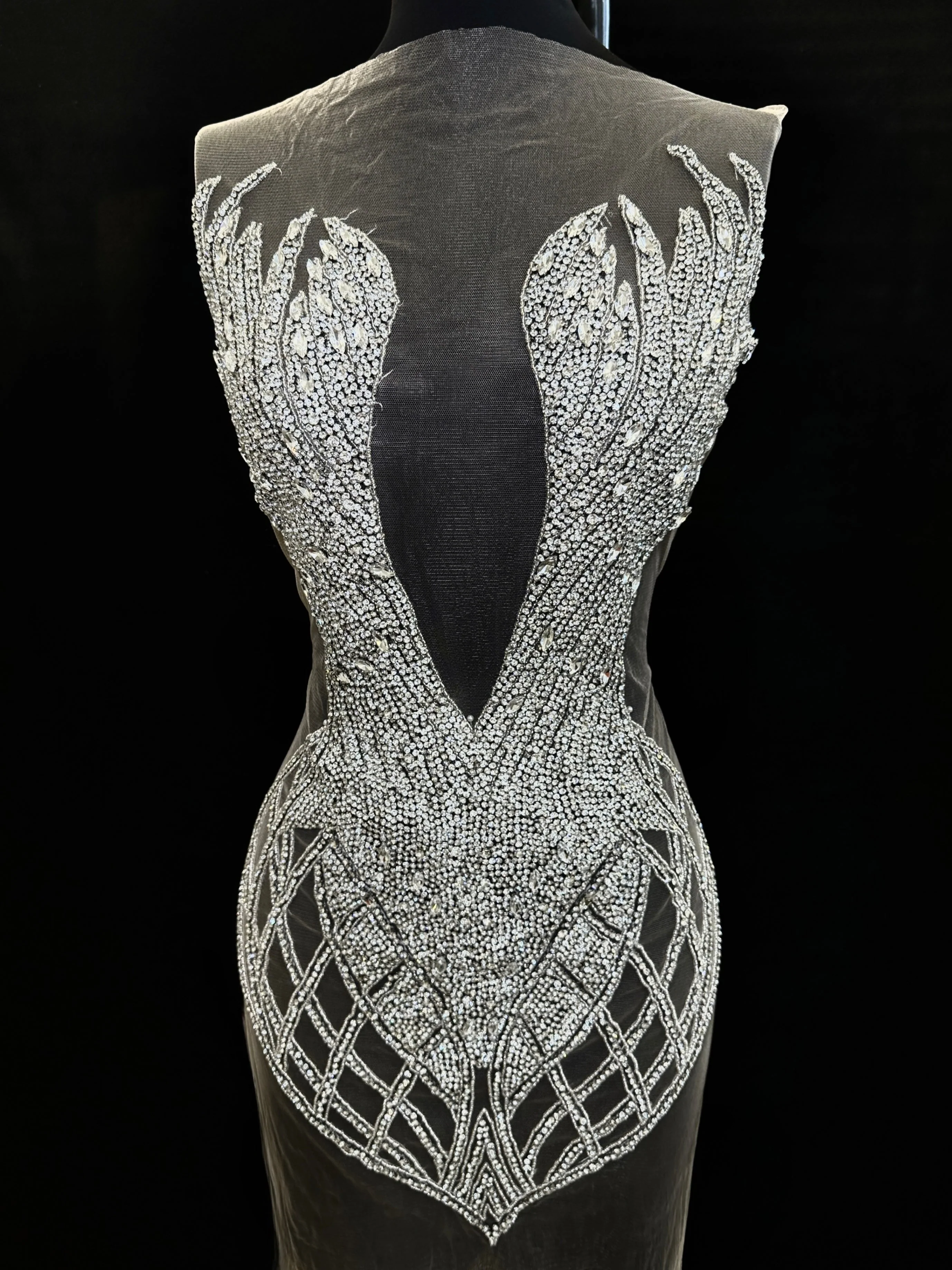 Susan Silver Rhinestones Bodice Applique