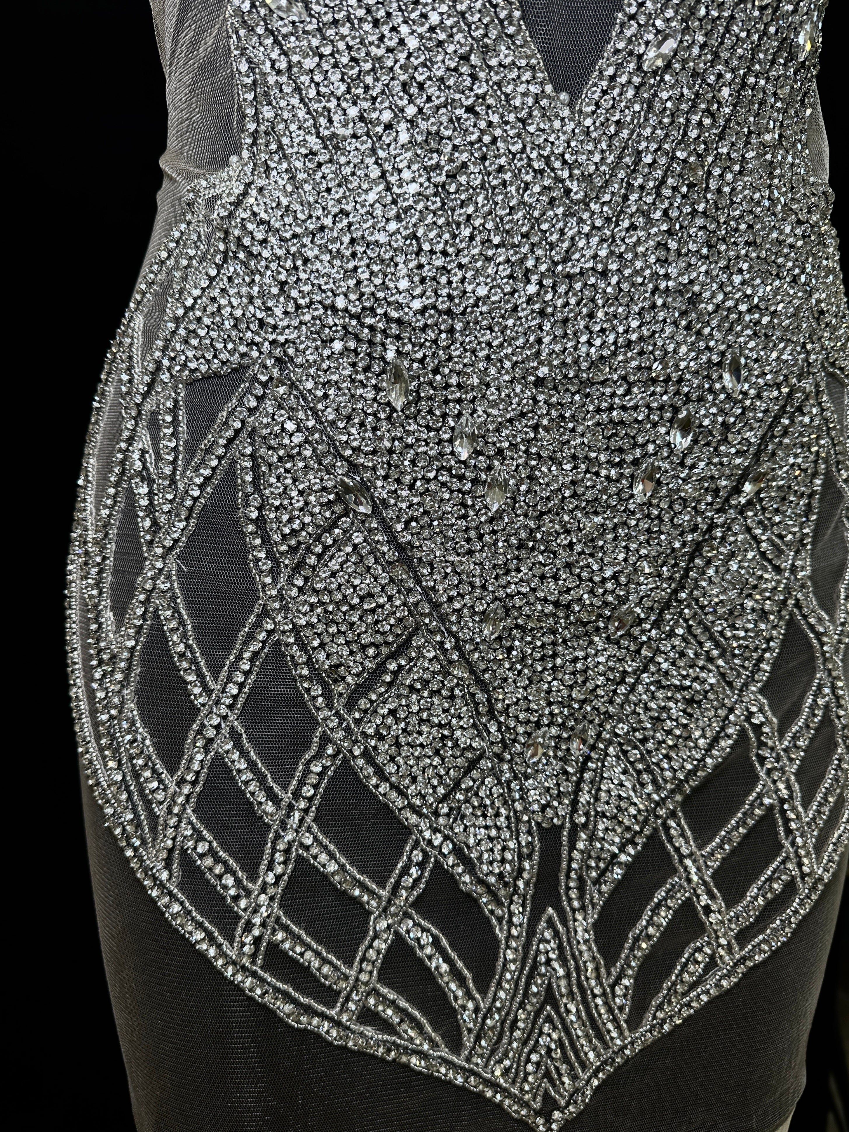 Susan Silver Rhinestones Bodice Applique - Image 2