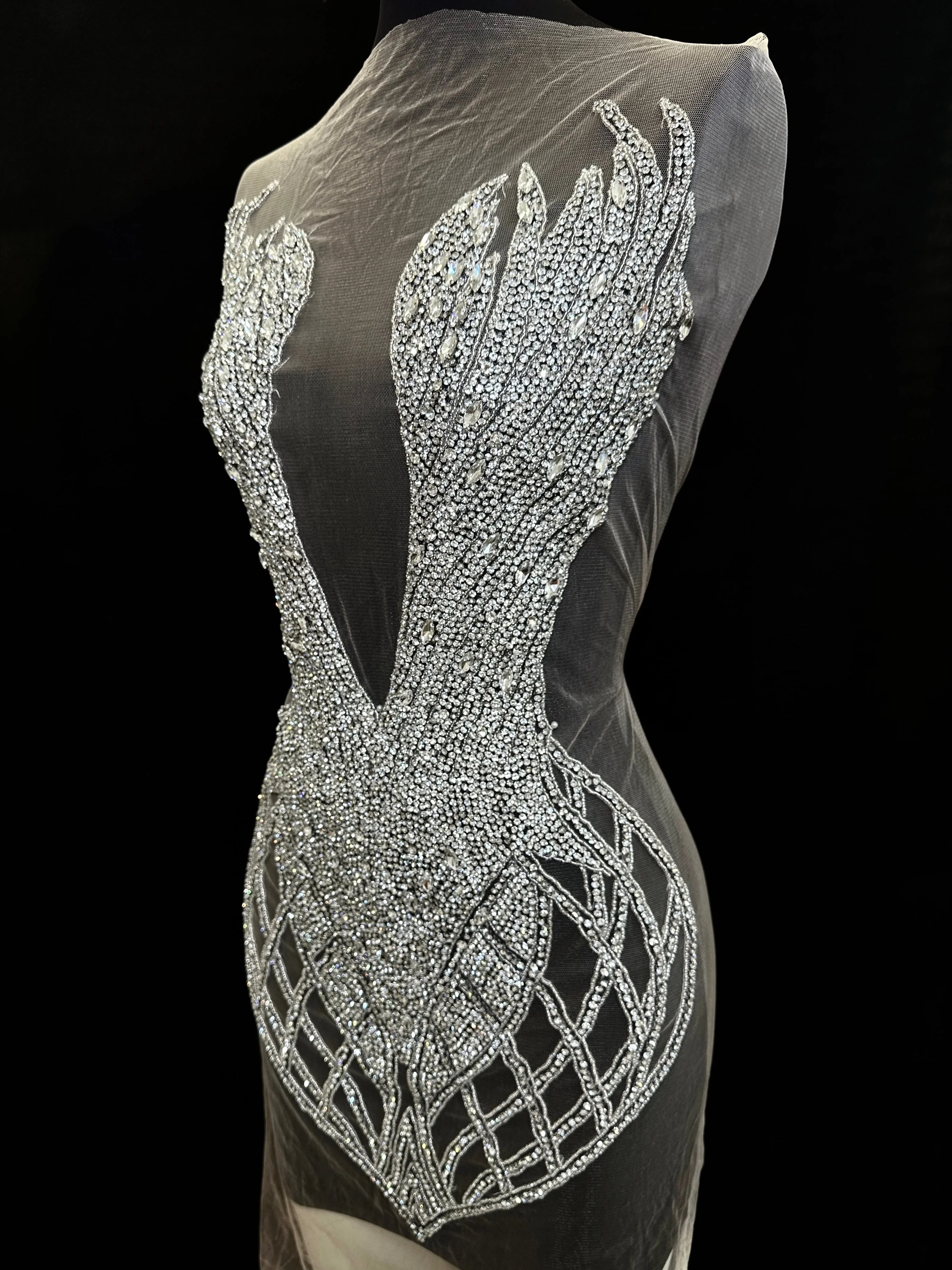 Susan Silver Rhinestones Bodice Applique - Image 3
