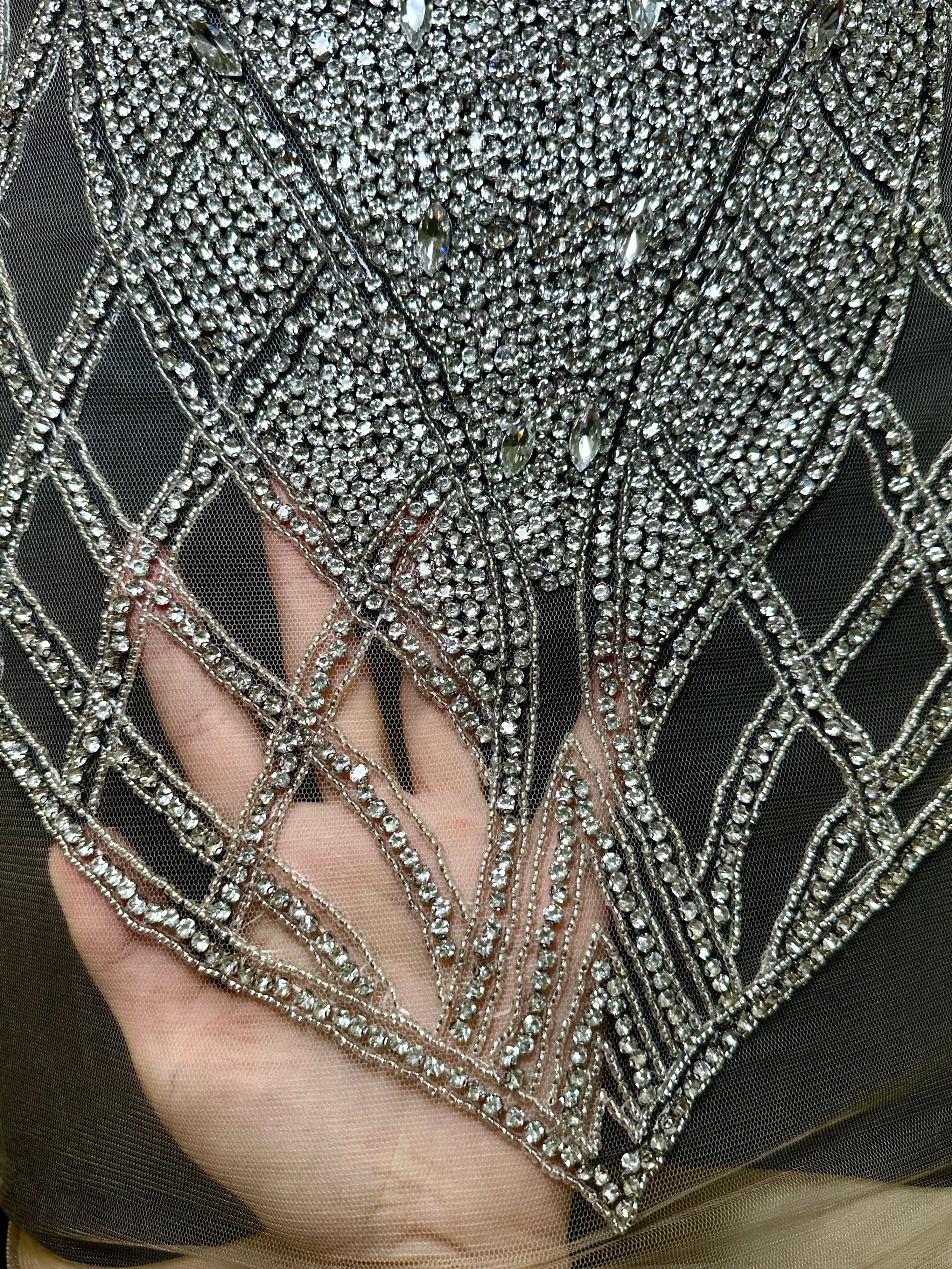 Susan Silver Rhinestones Bodice Applique - Image 4