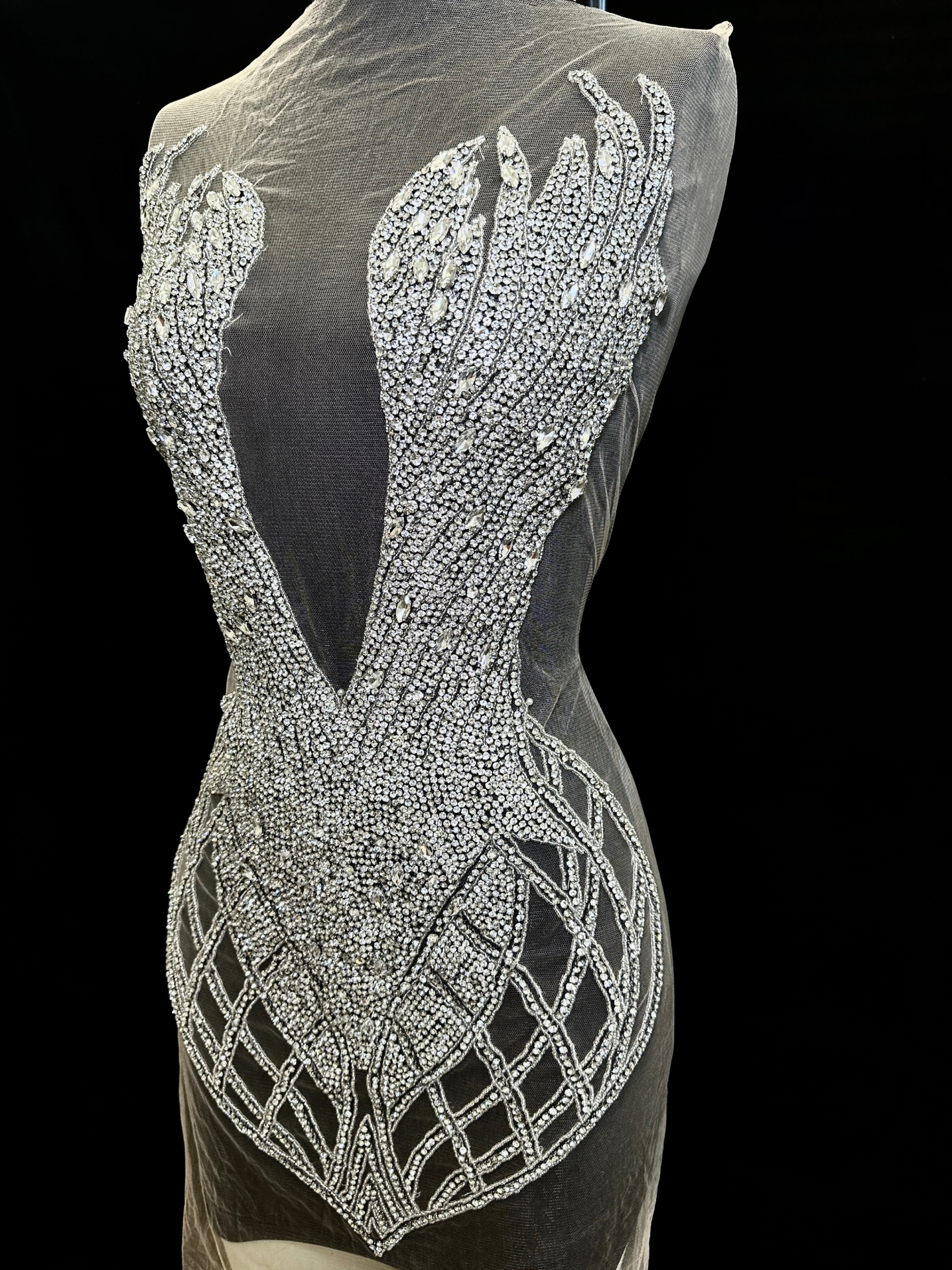 Susan Silver Rhinestones Bodice Applique - Image 5