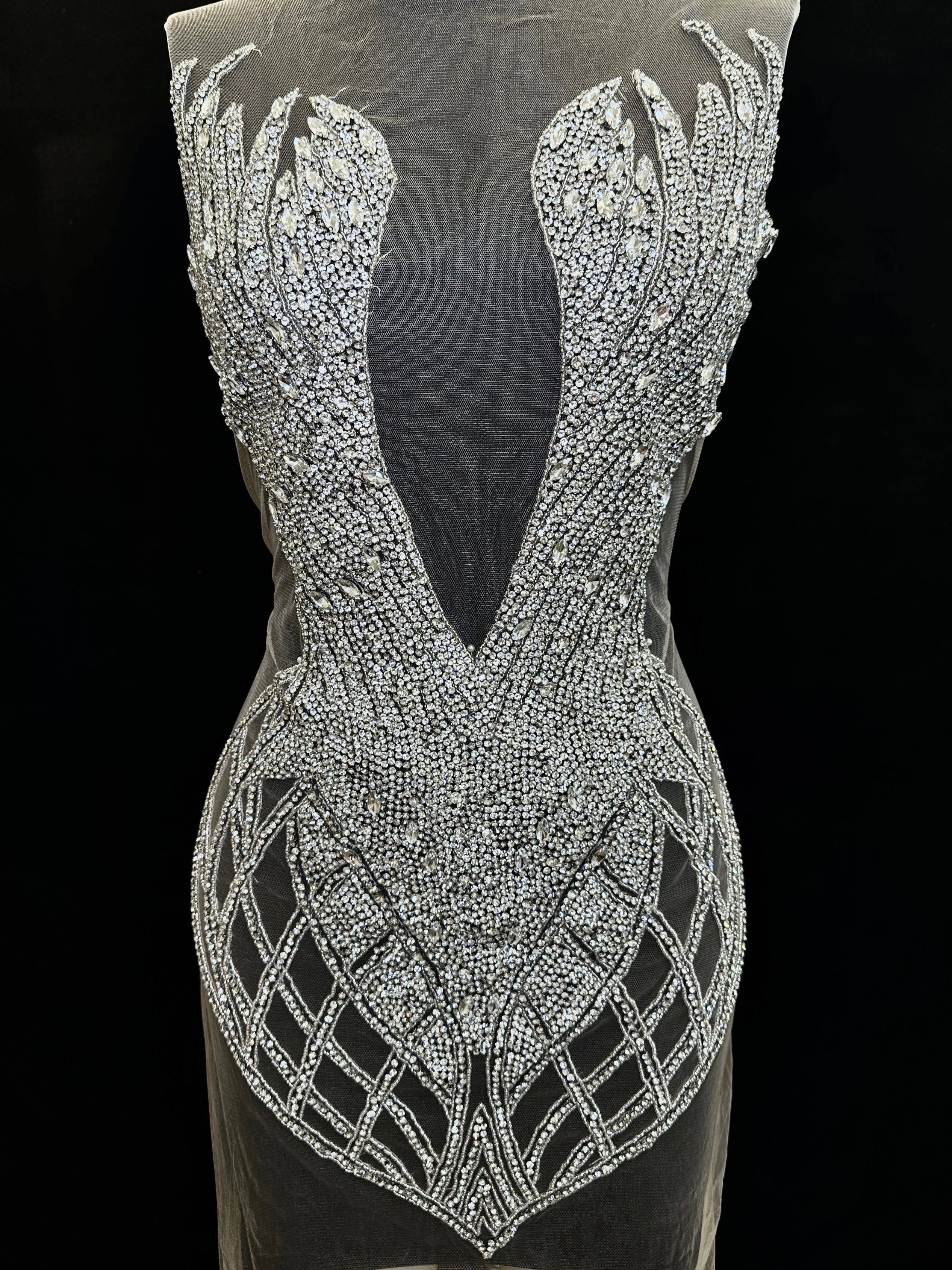 Susan Silver Rhinestones Bodice Applique - Image 7