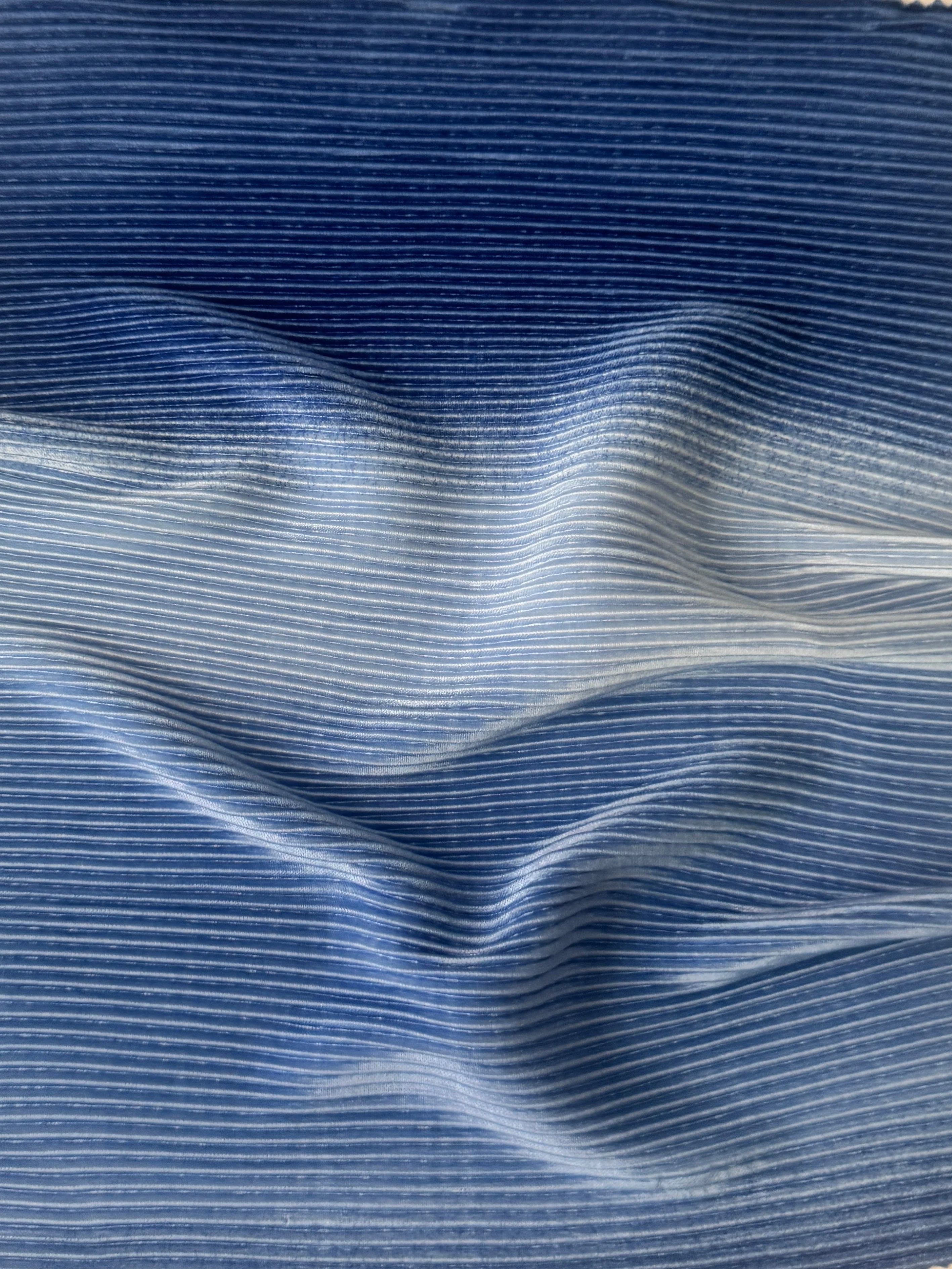 Denim Blue Ombre Pleated Knit - Image 2