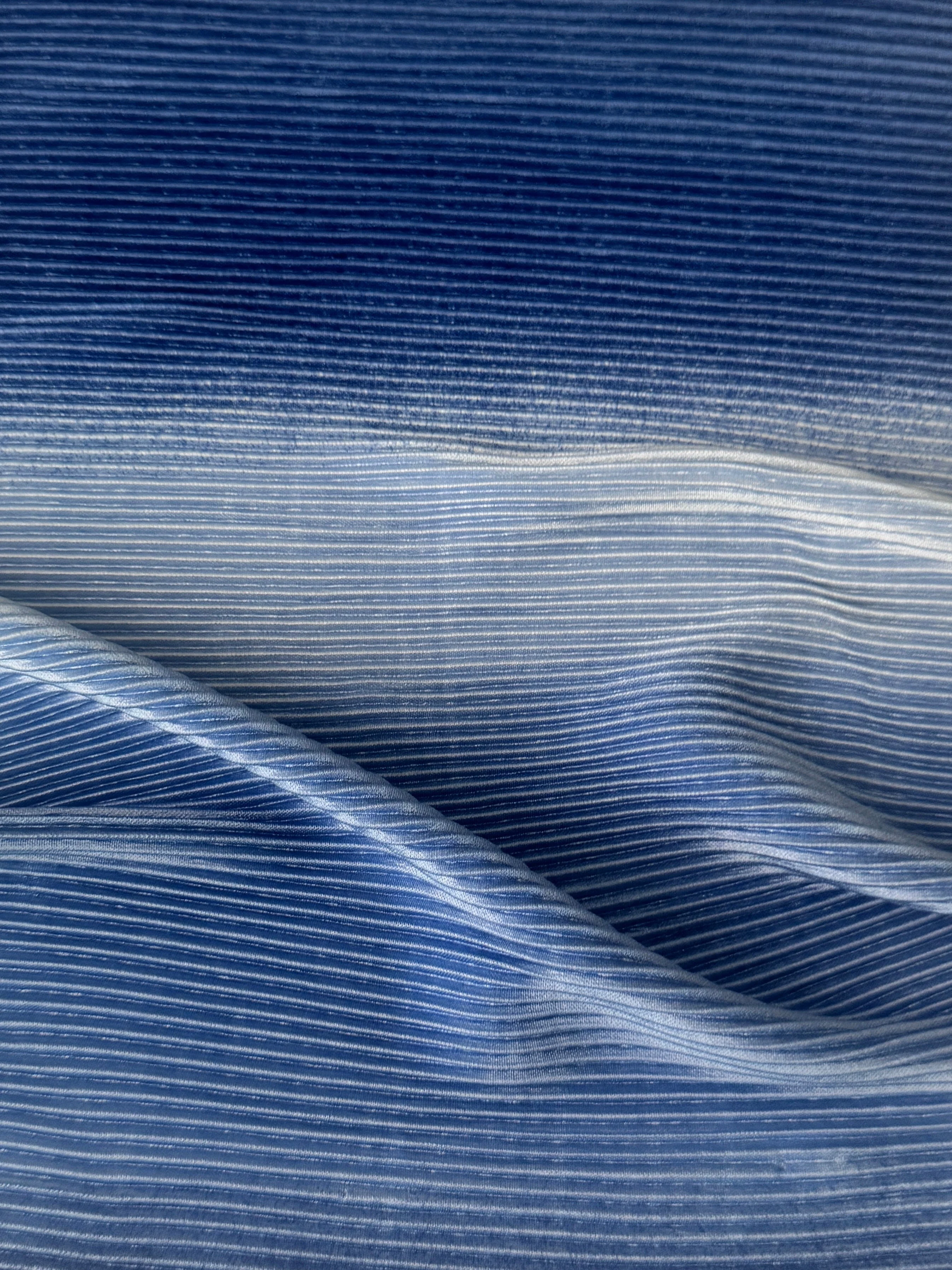 Denim Blue Ombre Pleated Knit - Image 7