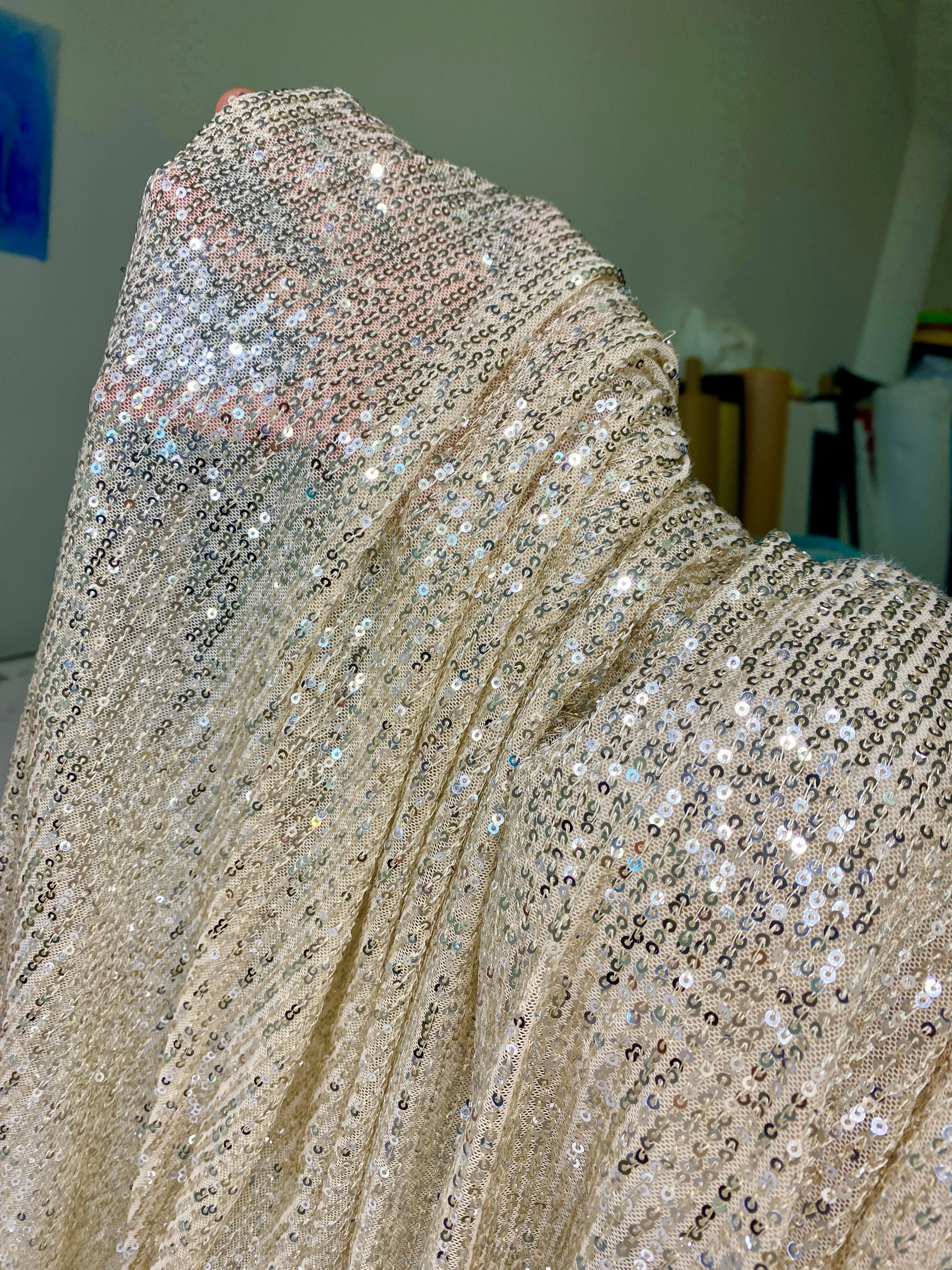 Stretch Striped Sequin On Mesh - Image 4